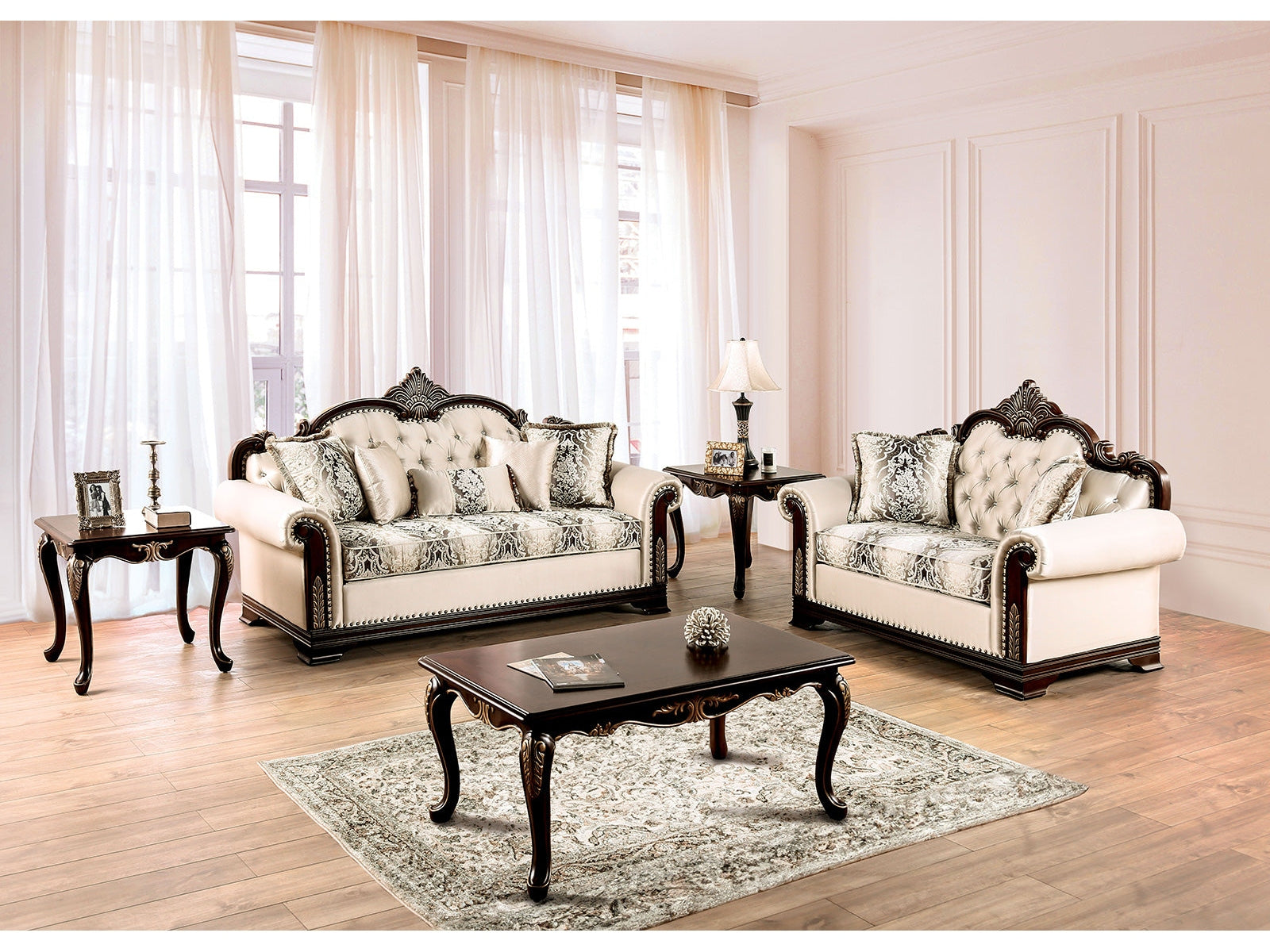 Yucatan Dark Cherry/Beige Sofa & Loveseat