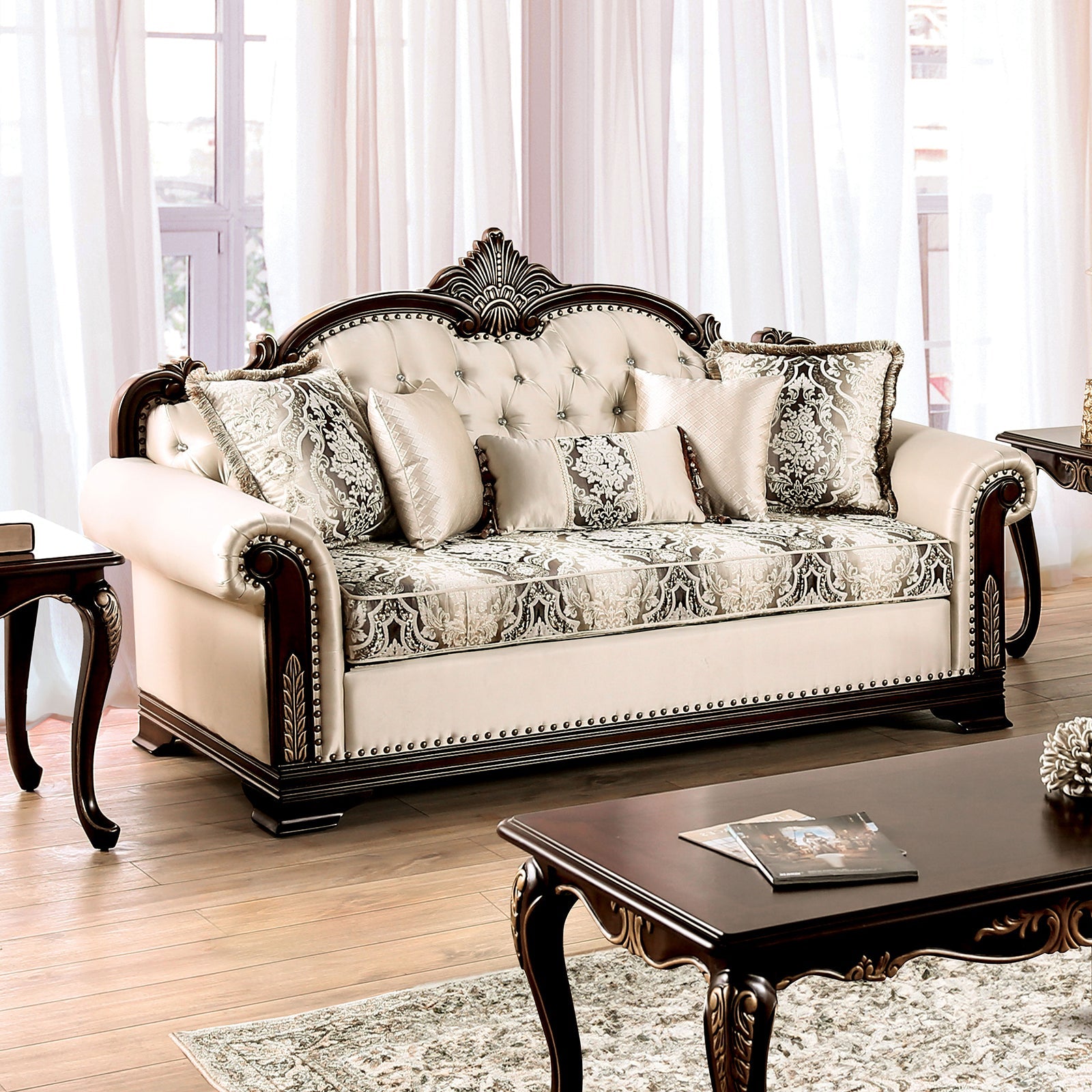 Yucatan Dark Cherry/Beige Sofa & Loveseat