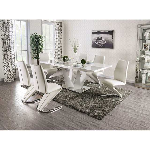 Zain White/Chrome Dining Table