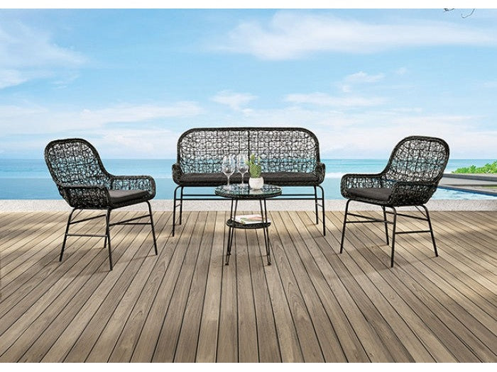 Zalika Black 4 Piece Patio Set