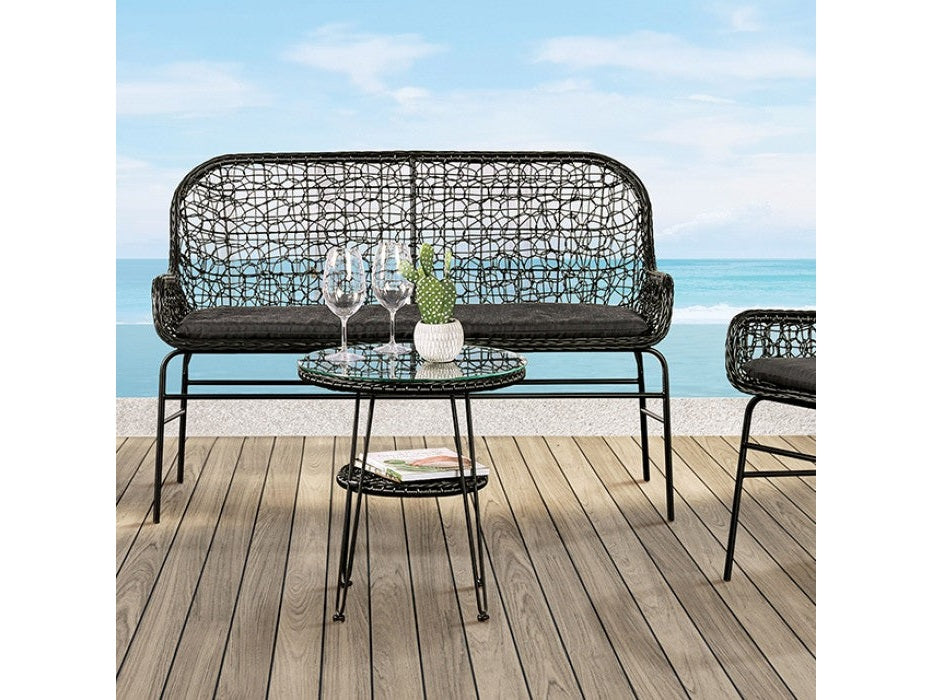 Zalika Black Outdoor Bench