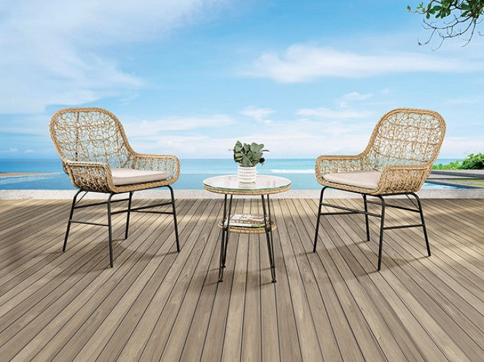 Zalika Natural 3 Piece Patio Set