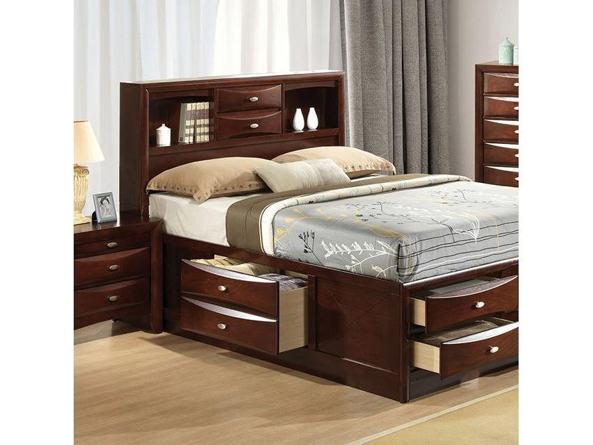 Zosimo Dark Cherry Storage Bed
