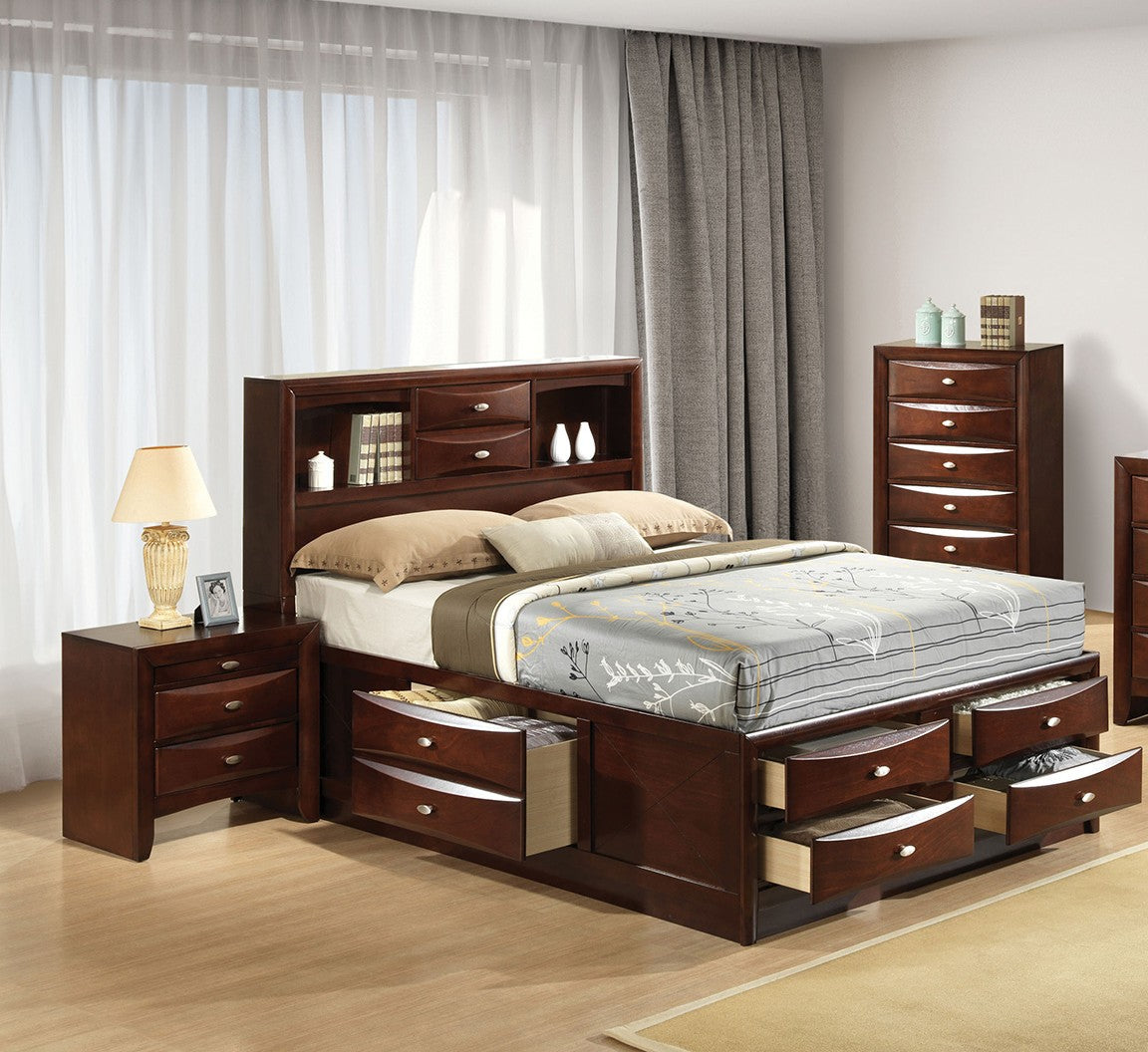 Zosimo Dark Cherry Storage Bed