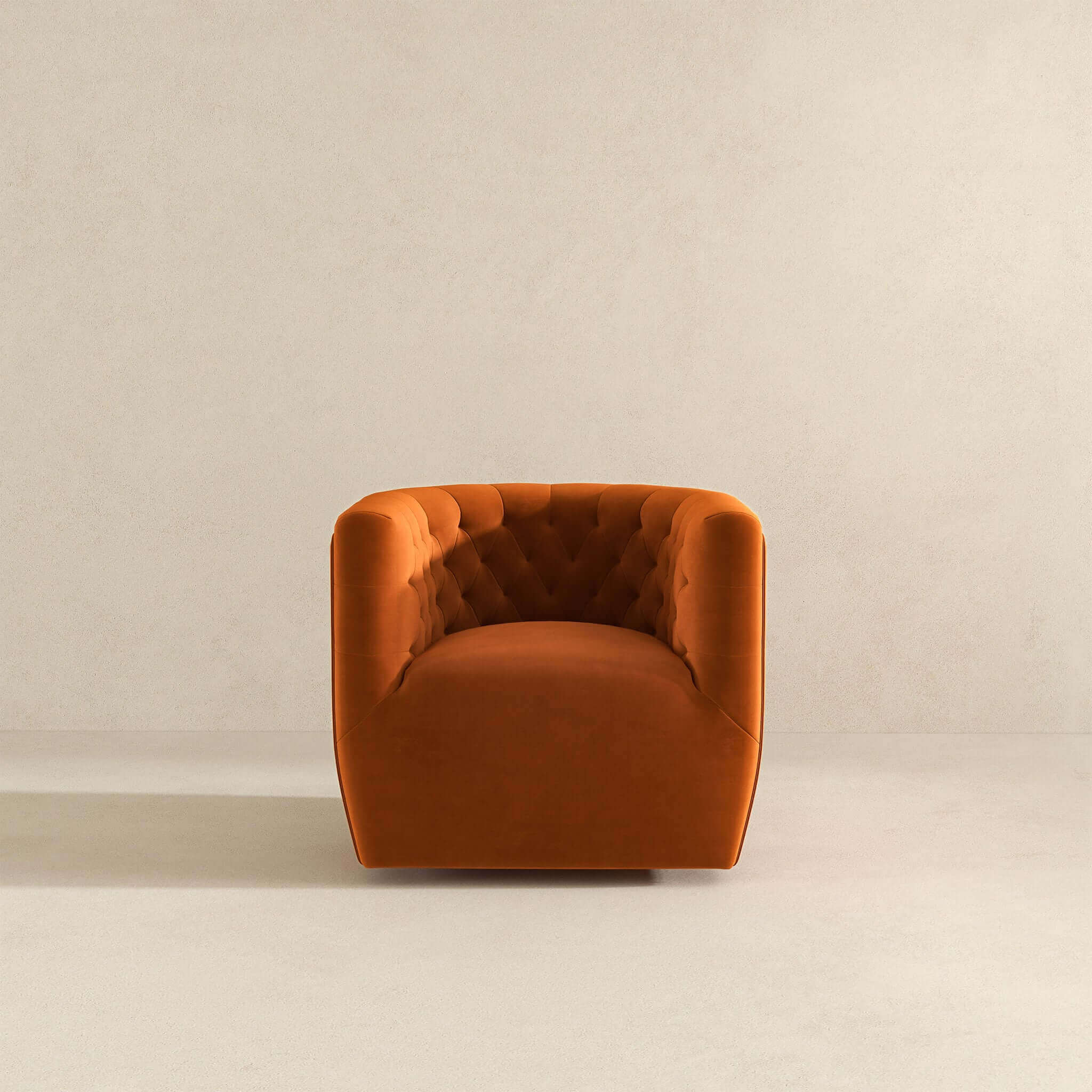 Delaney Burnt Orange Velvet Swivel Chair