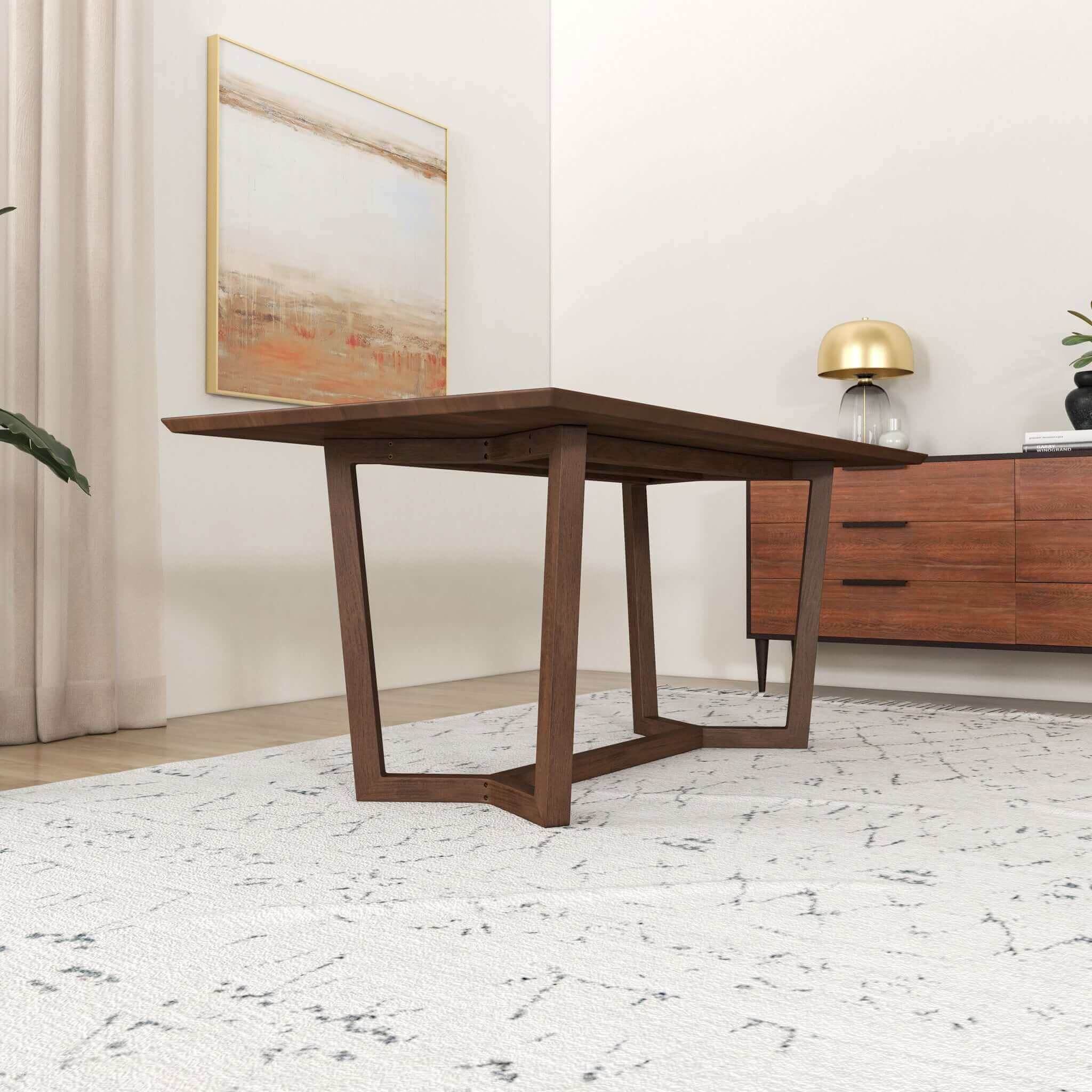 Marina Solid Wood Dining Table In Brown