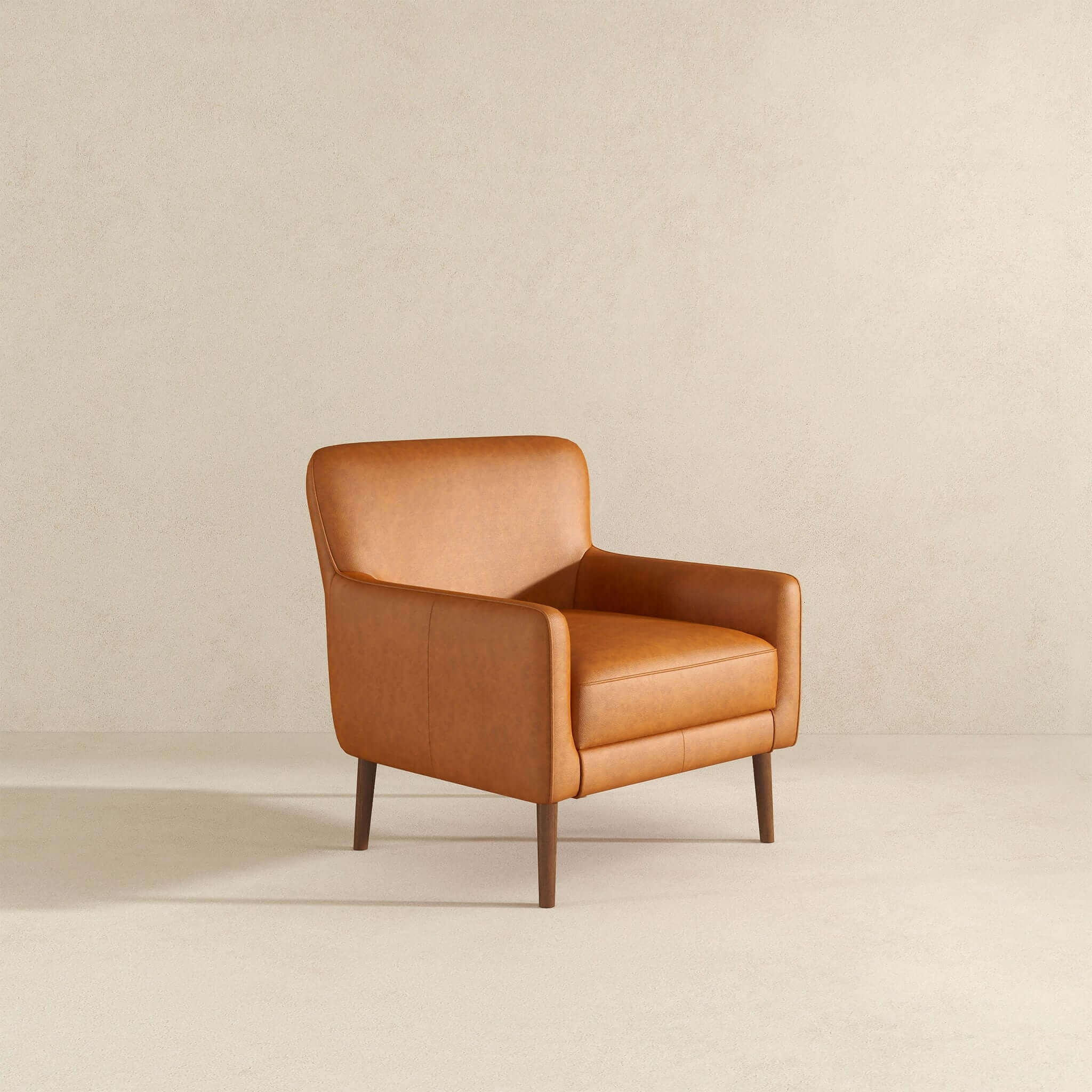 Claire Genuine Leather Lounge Chair In Tan