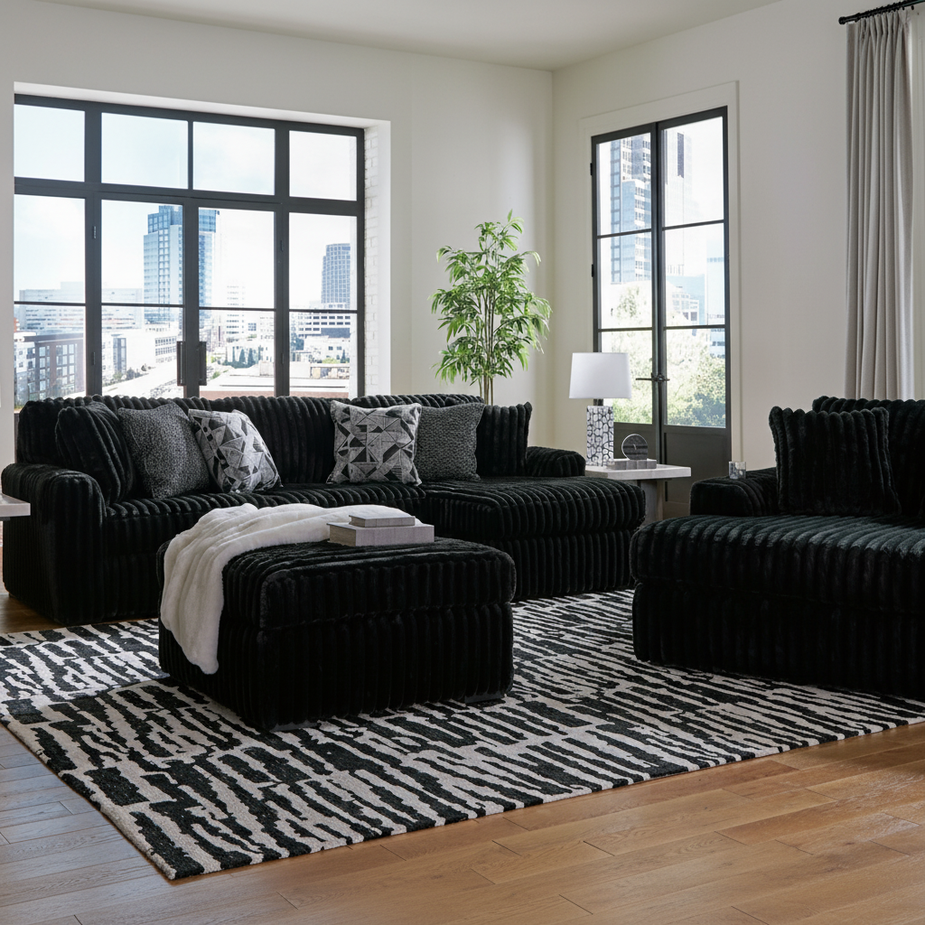 Midnight-Madness 4-Piece Double Chaise Sectional
