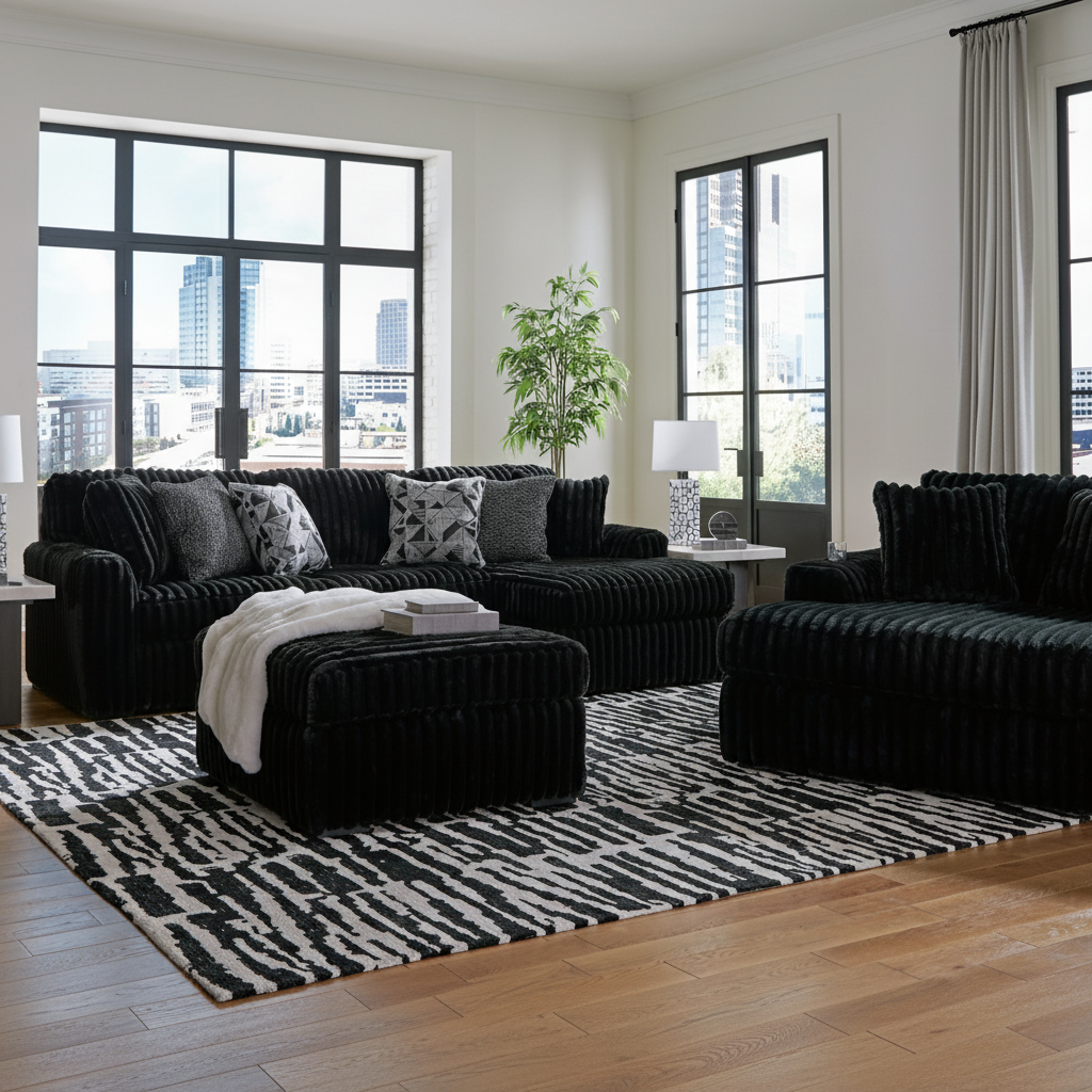 Midnight-Madness 5-Piece Sectional with Chaise