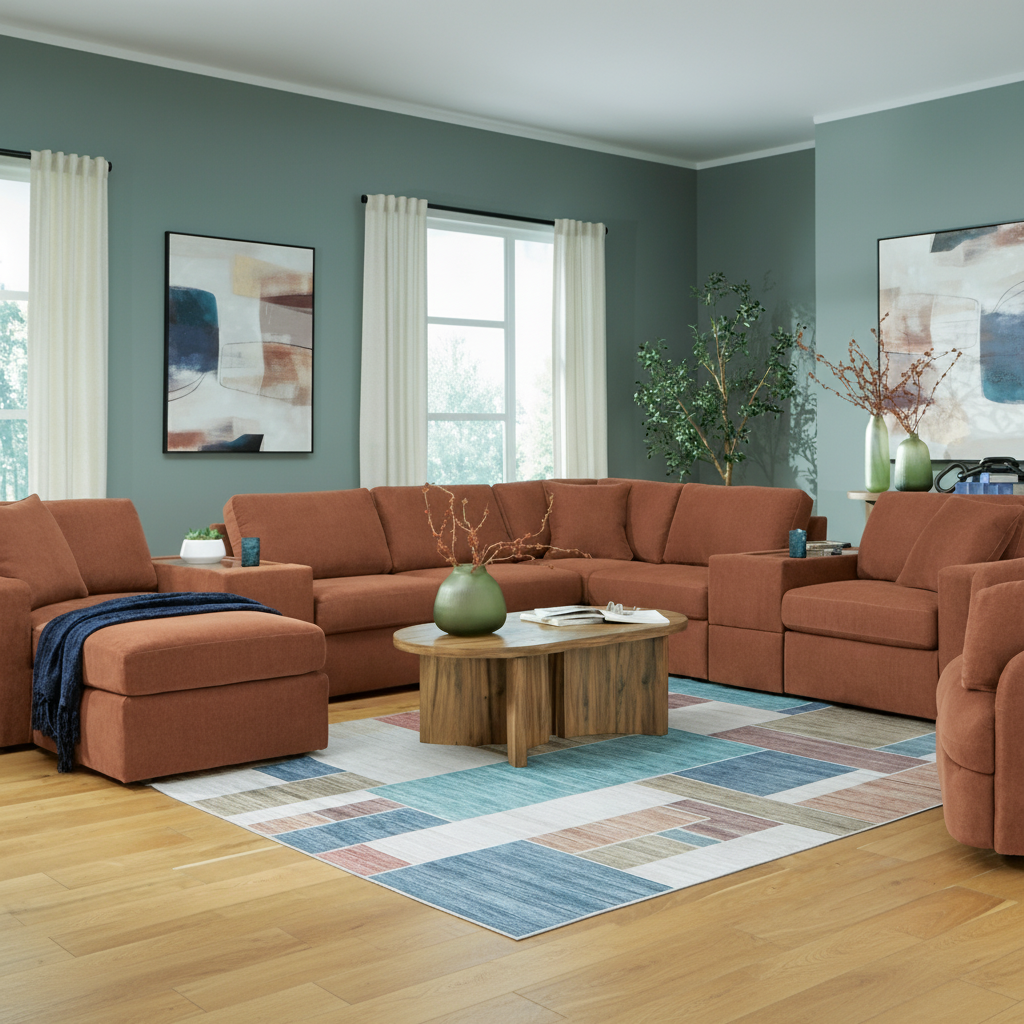 Modmax 5-Piece Double Storage Chaise Sectional with Audio Console