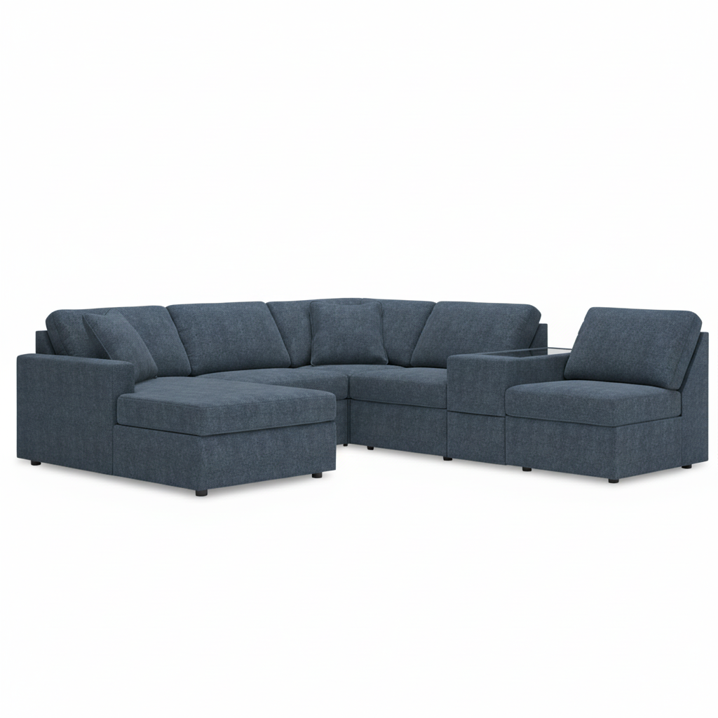 Modmax 6-Piece Sectional with Chaise and Audio Console