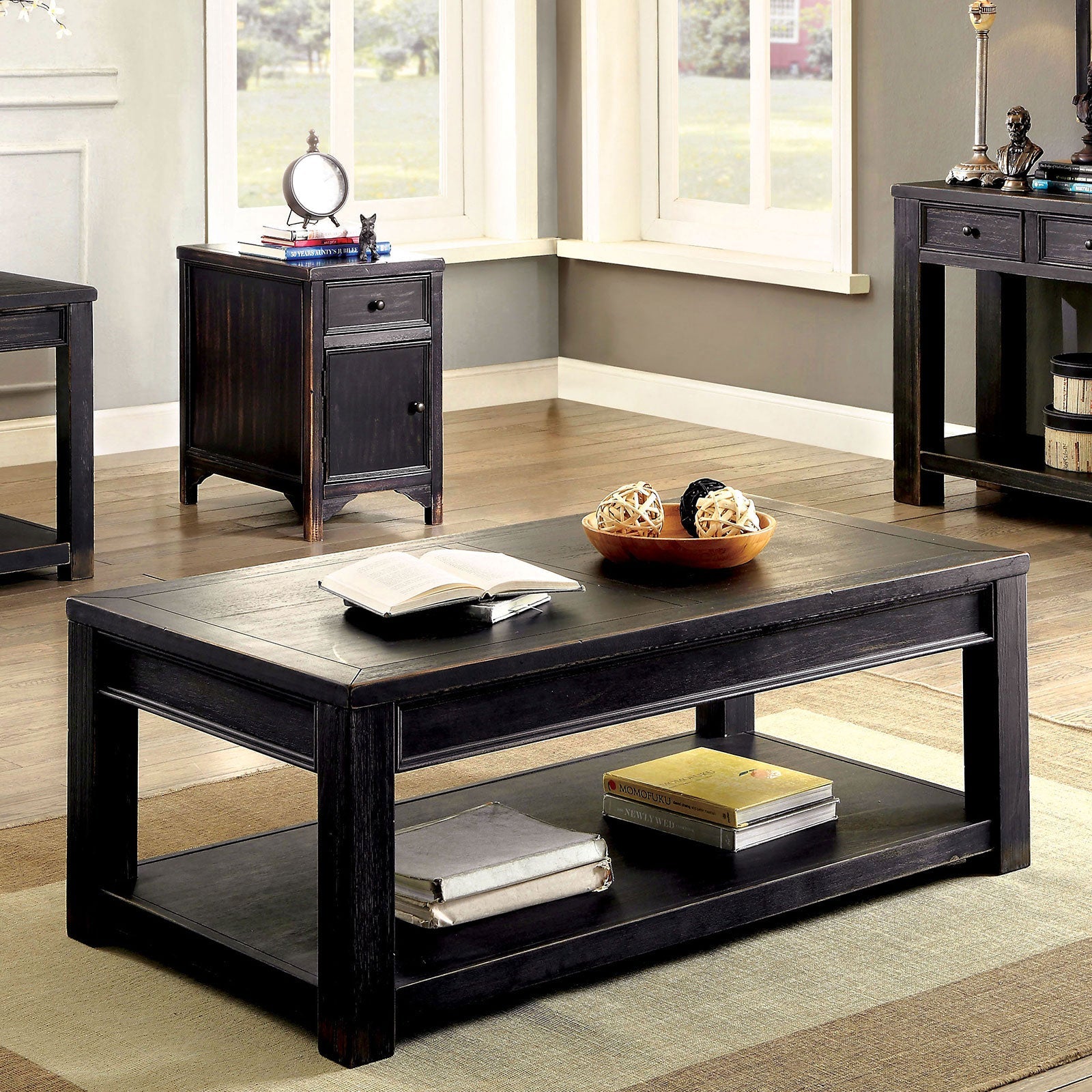 irene Antique Black Coffee Table
