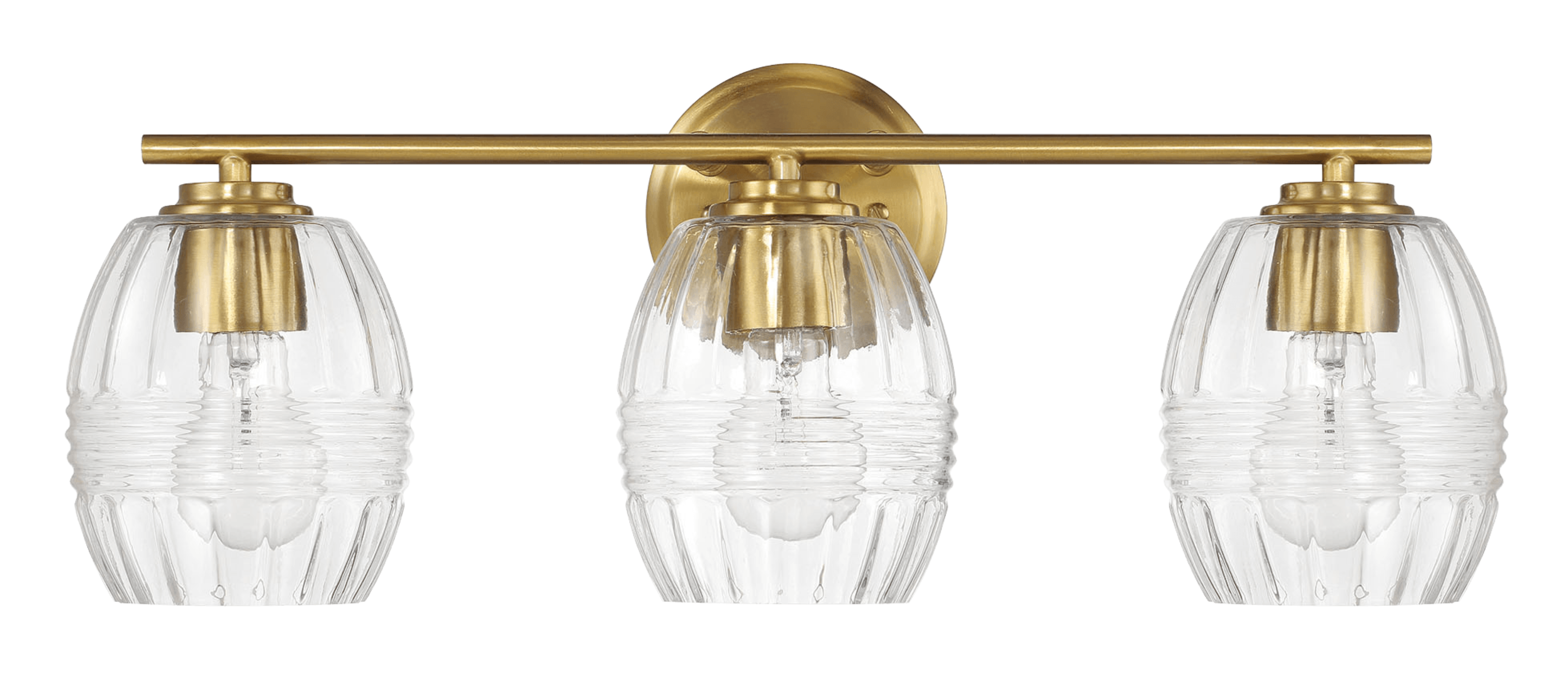 Luster Three Lights Vanity With Clear Glass for Bathrooms above Mirror Wall Lamp - Satin Brass