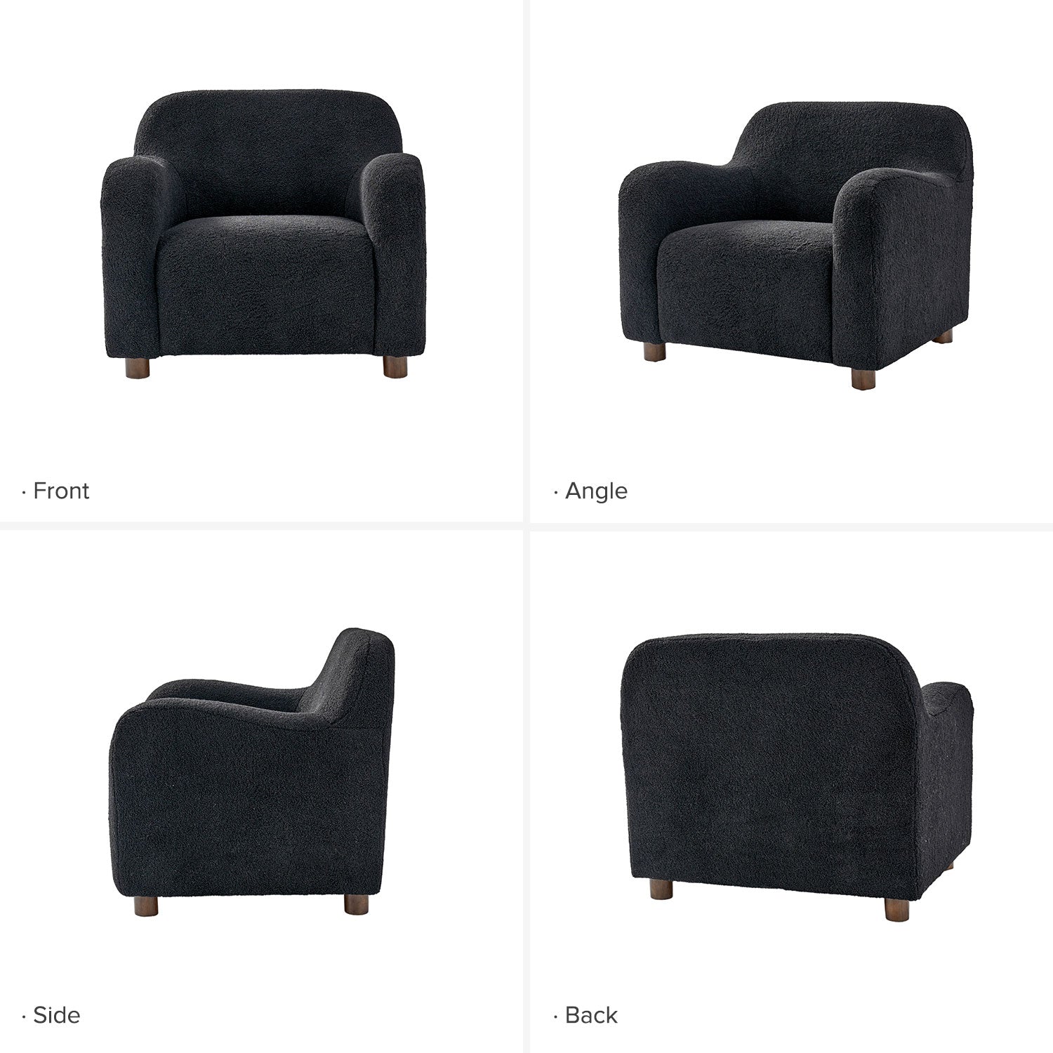 Bernie Boucle Upholstered Armchair in Black