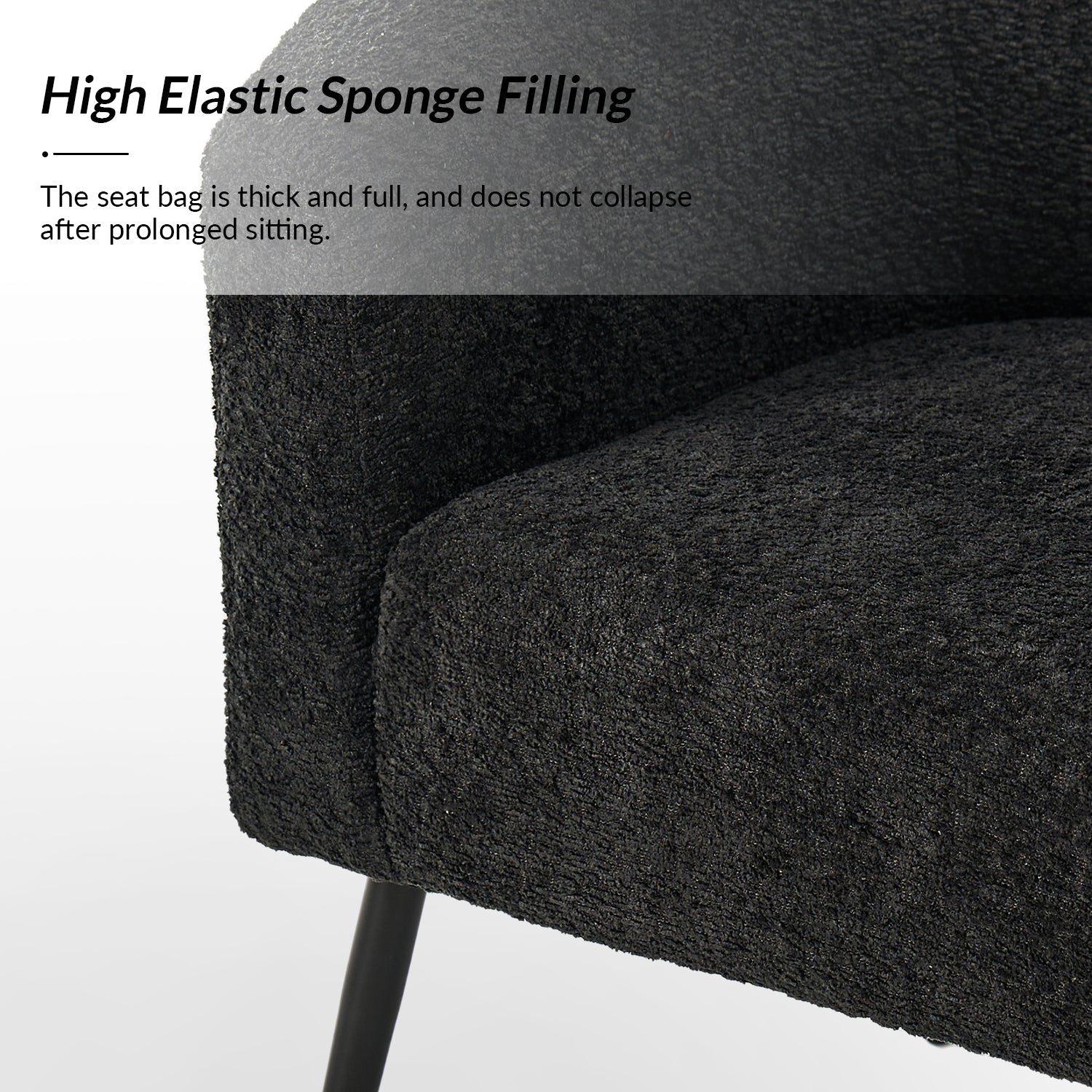 George Modern Boucle Armchair in Black