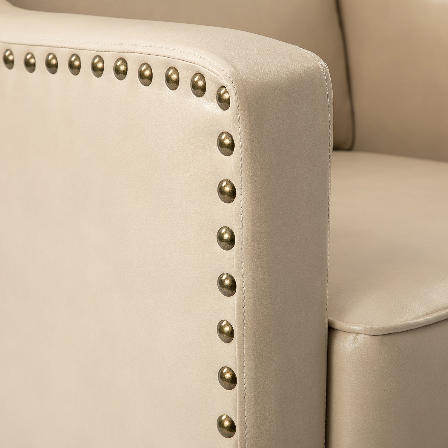 Bonita Vegan Leather Armchair in Beige