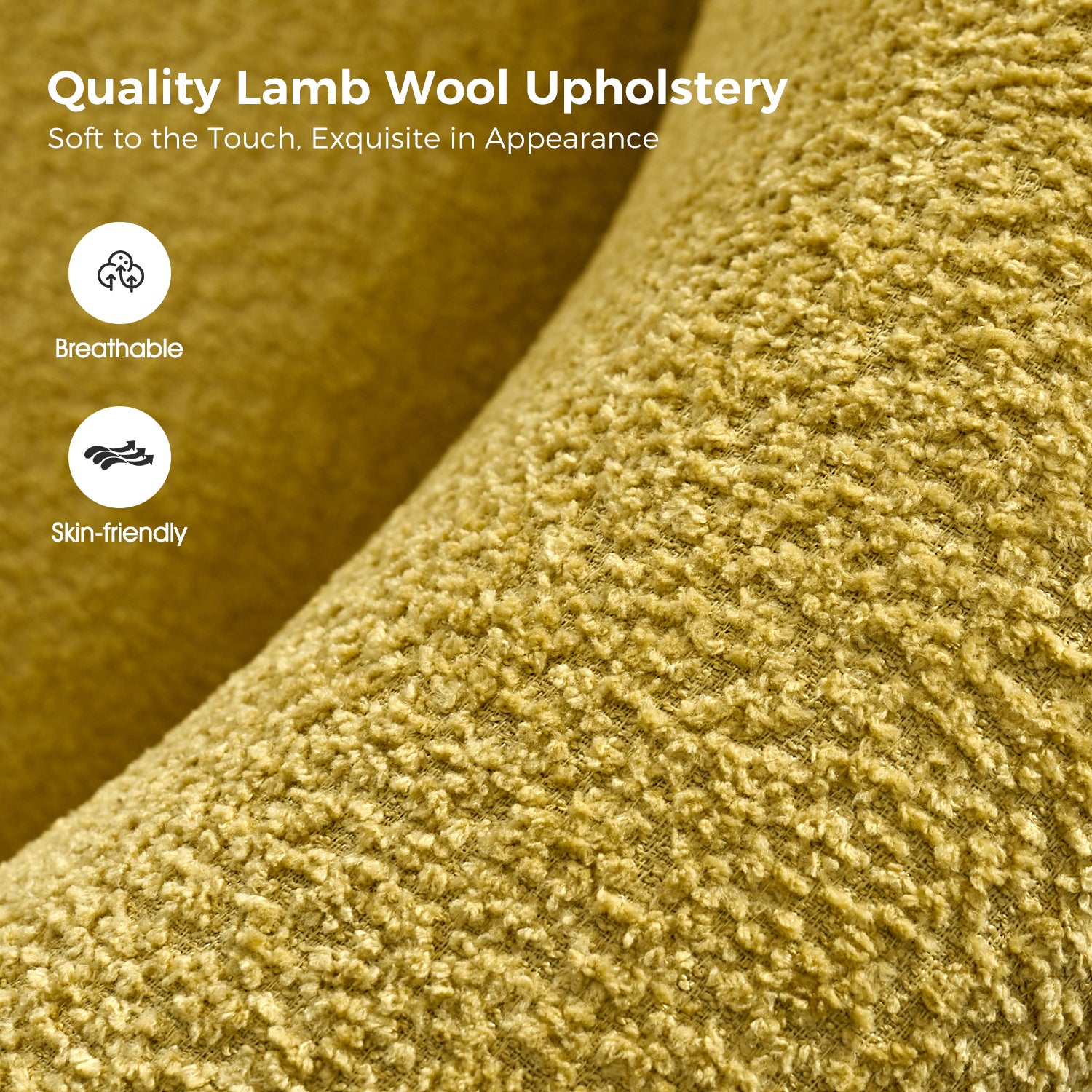 Joseph Boucle Armchair Chair in Yellow