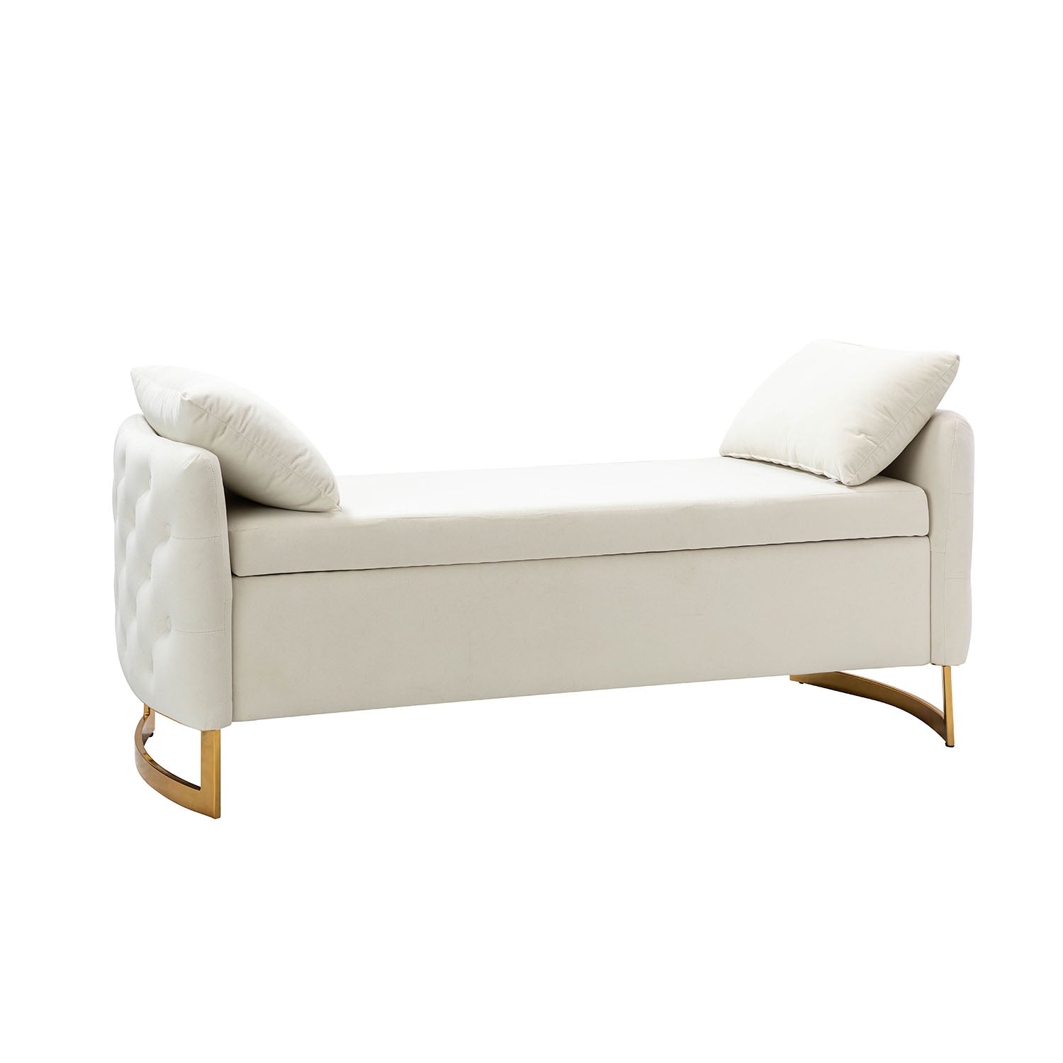 Christoph Upholstered Flip Top Storage Bench in Ivory
