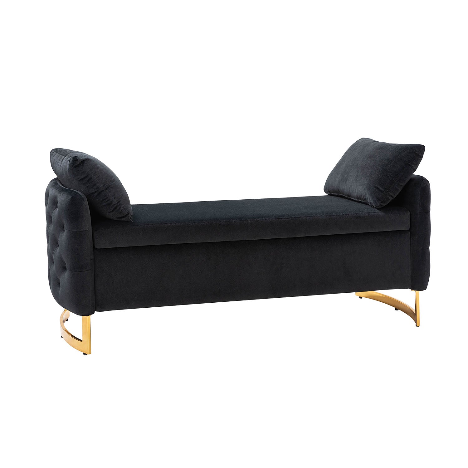 Christoph Upholstered Flip Top Storage Bench in Black