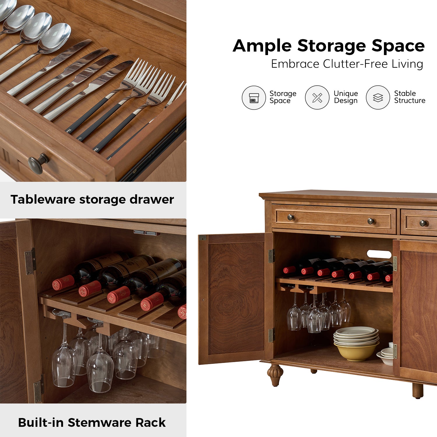 Mildred 2 Drawer Sideboard in Acorn