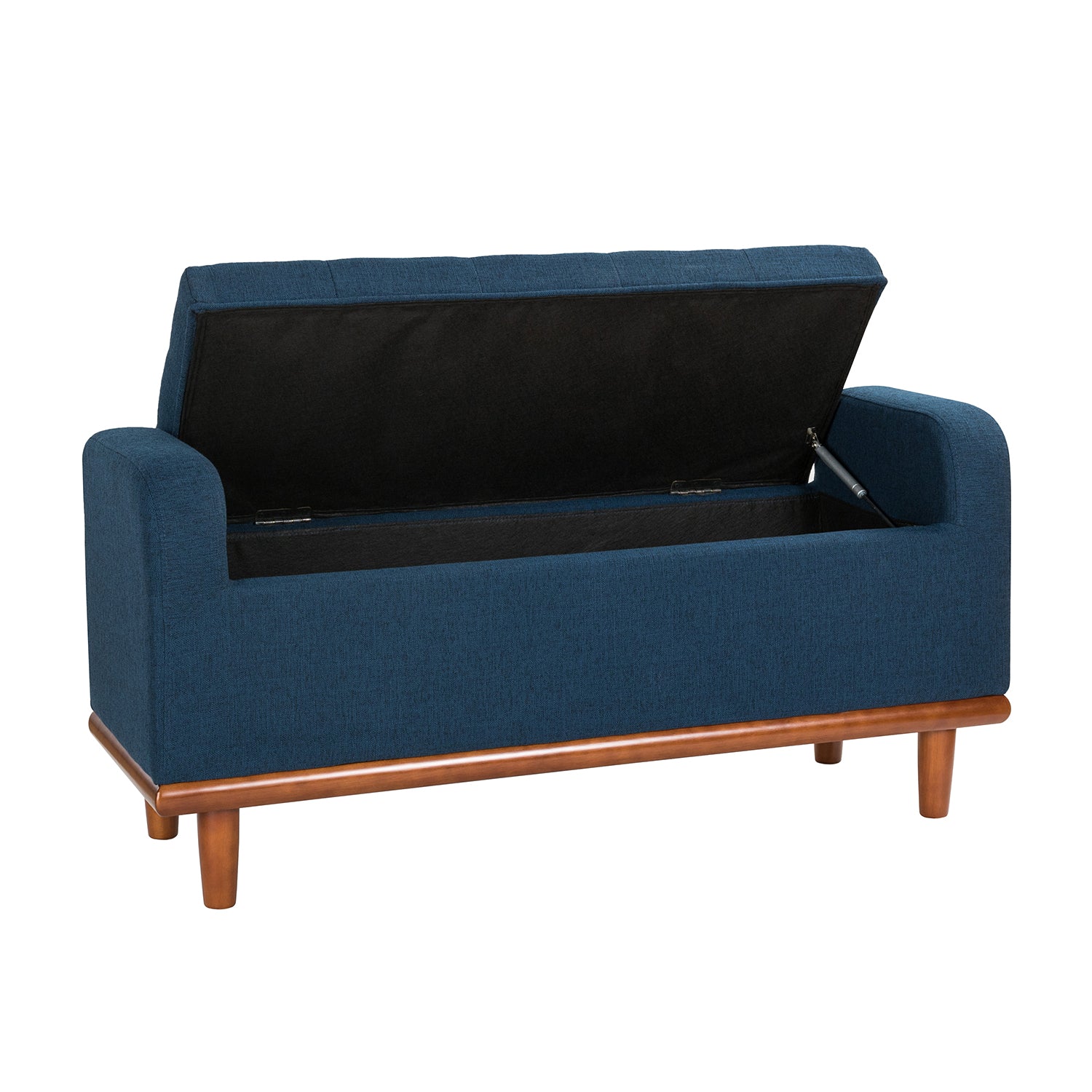 Jason Upholstered Flip Top Storage Bench in Navy