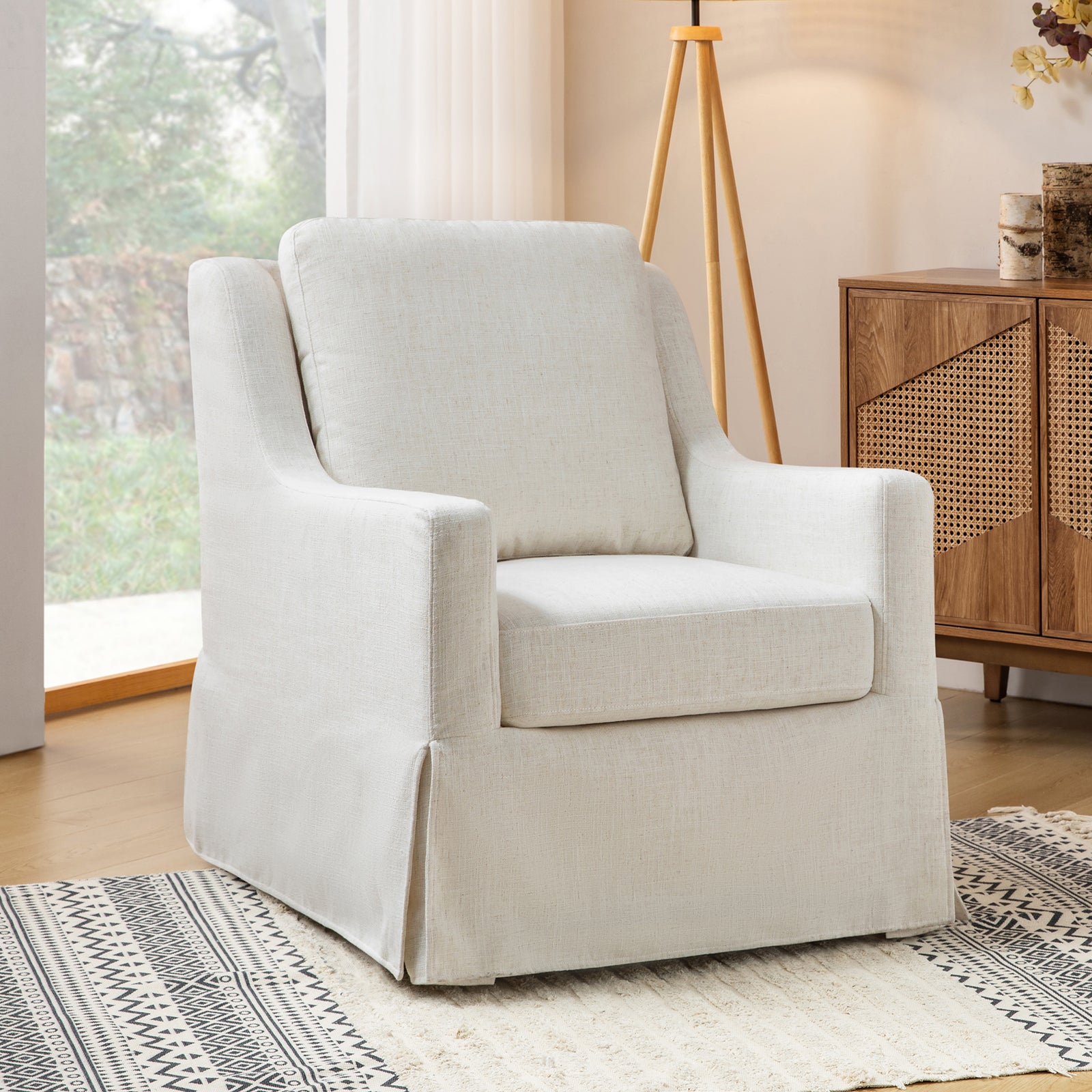 Stan Swivel Chair in Ivory