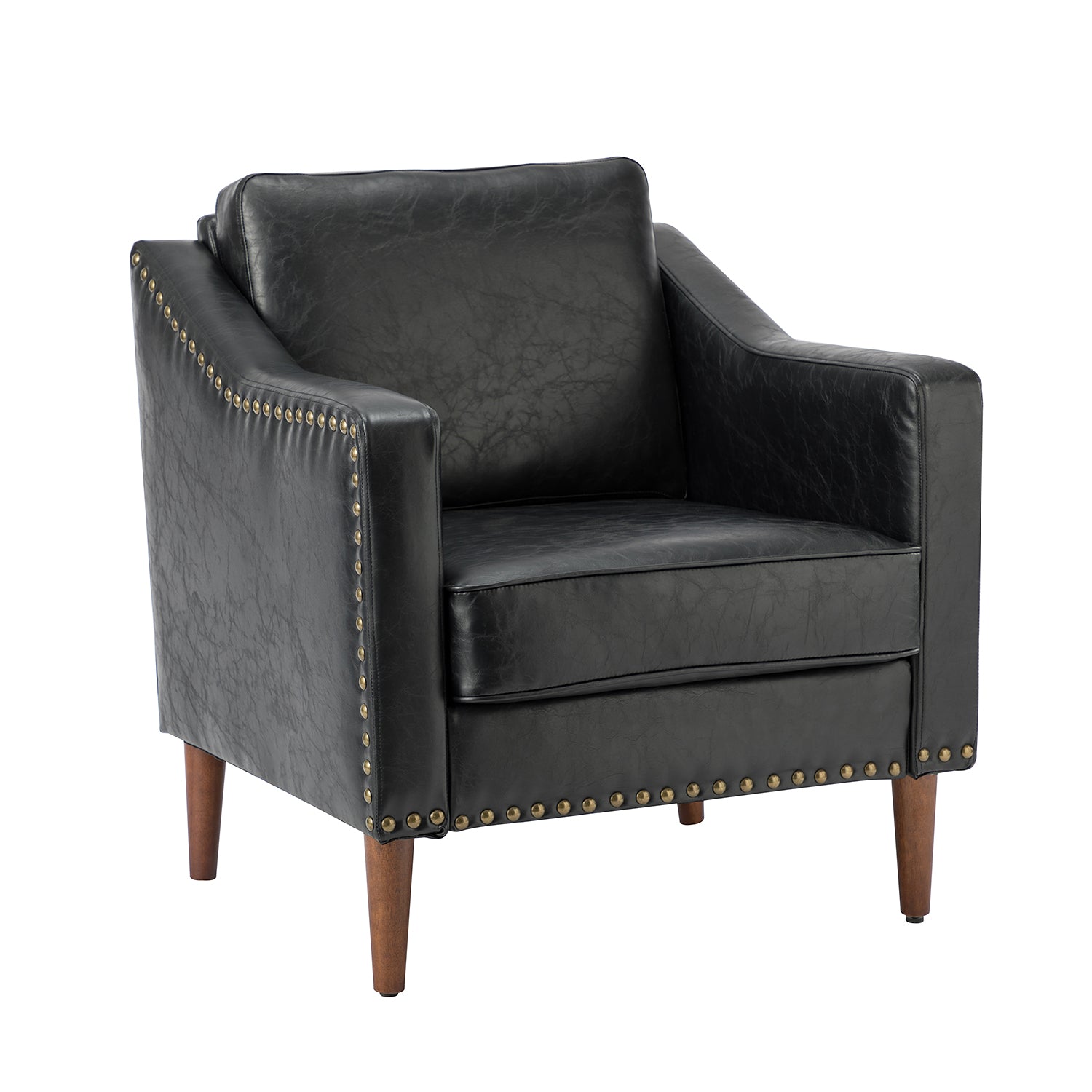 Bonita Vegan Leather Armchair in Black