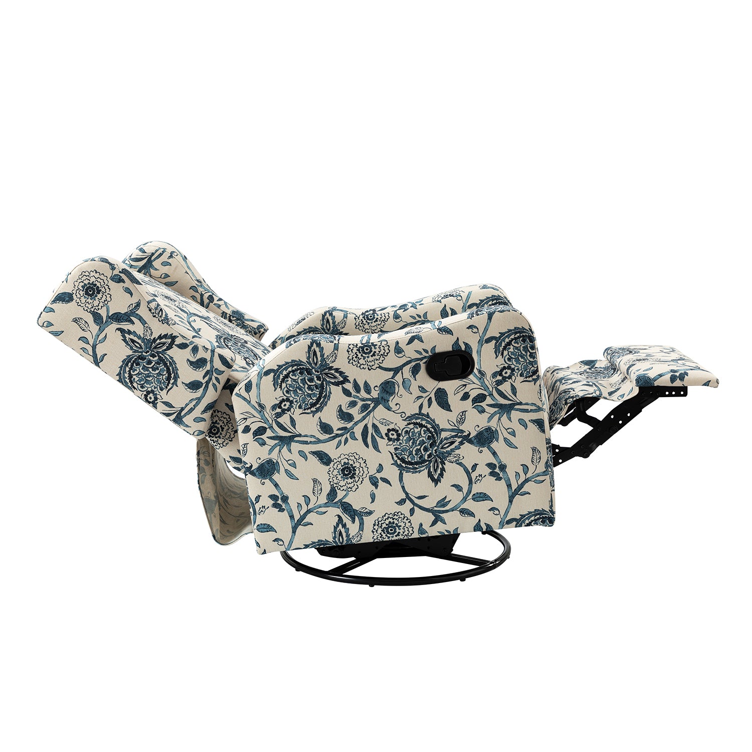 George Manual Swivel Glider Recliner in Blue