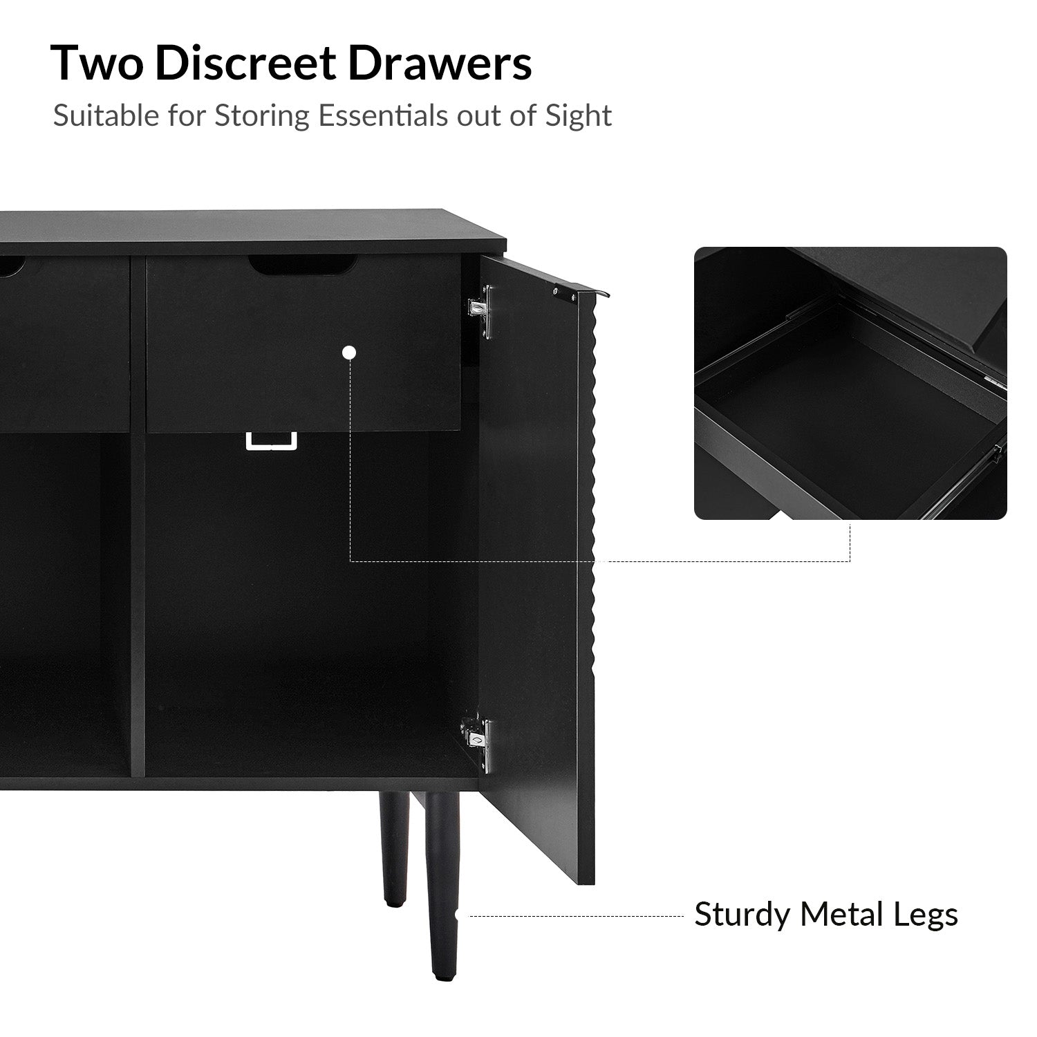 Burkart 4 Door Sideboard in Black