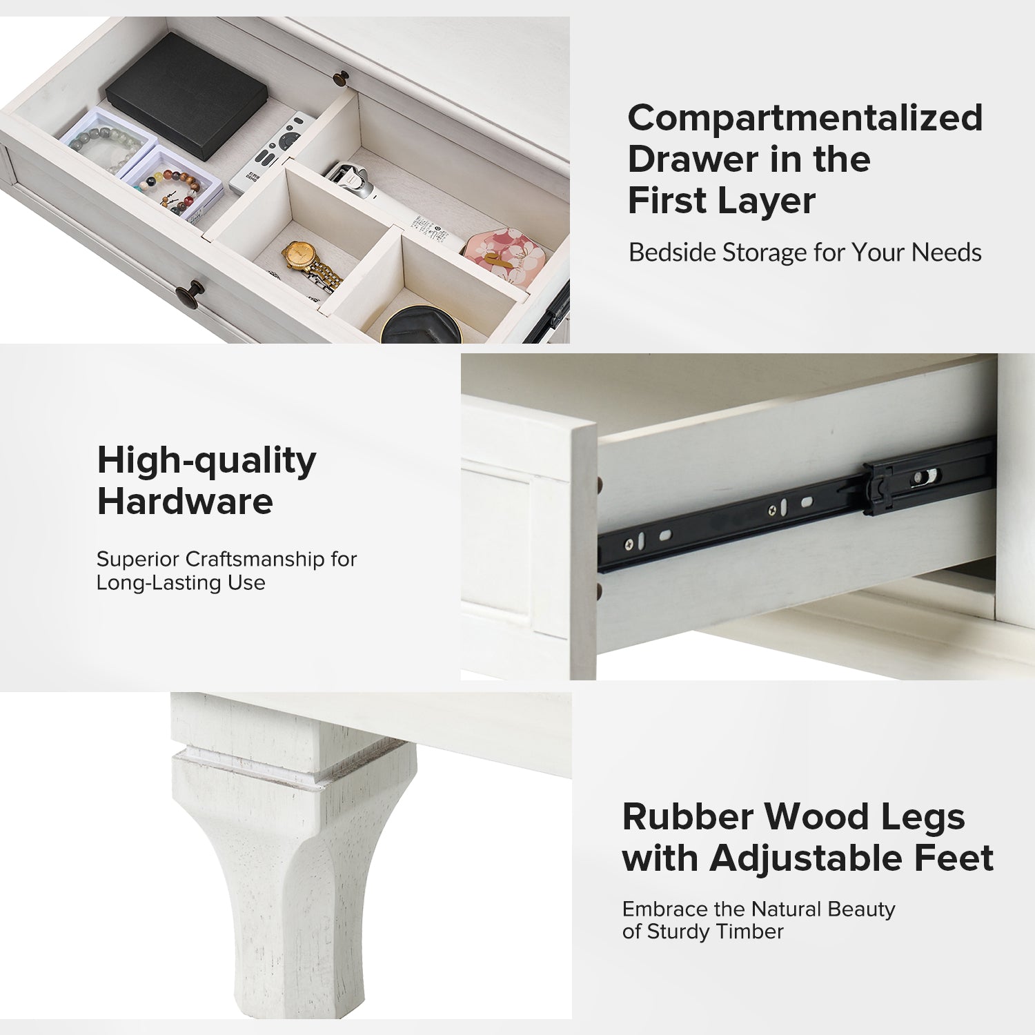 Dominic Nightstand in White