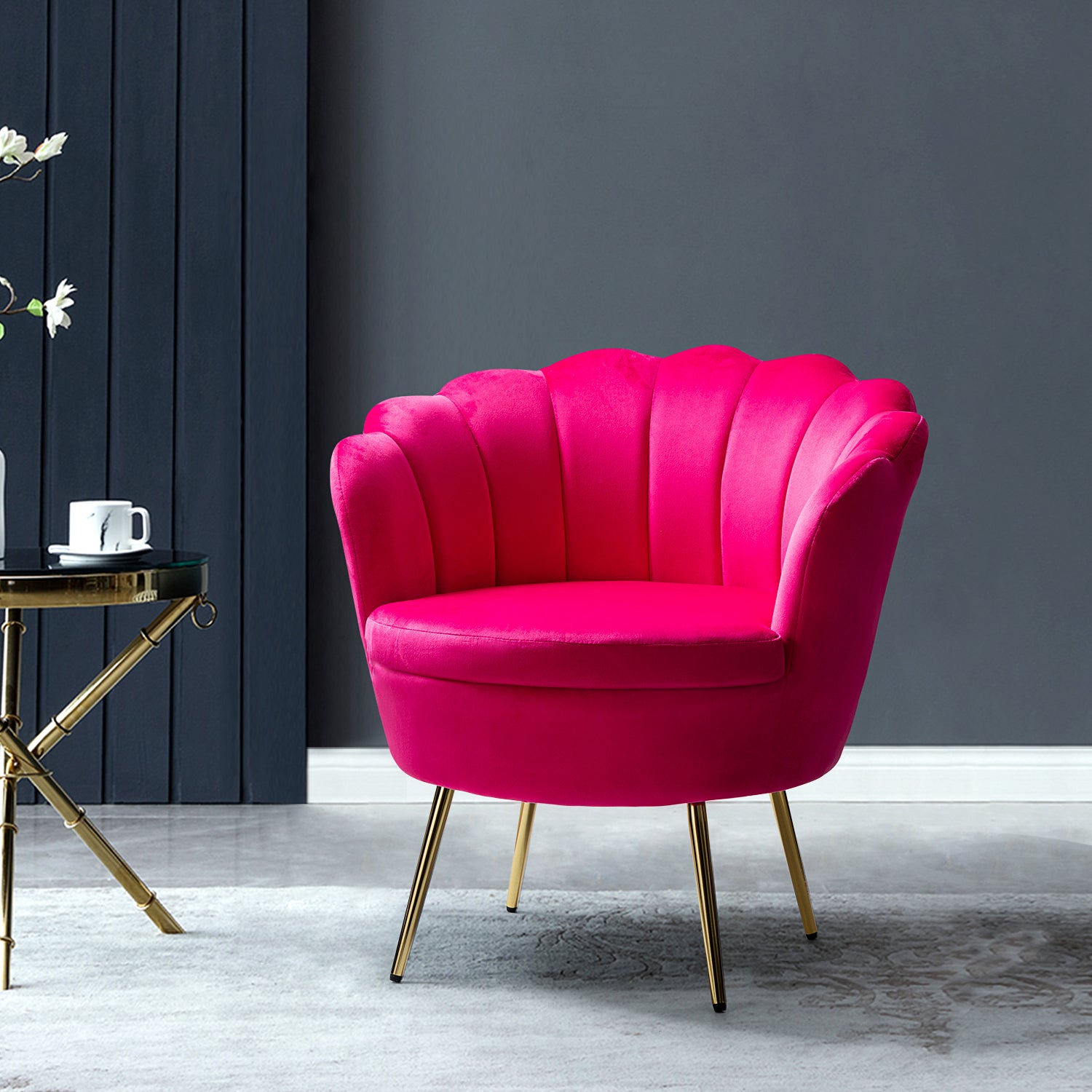Donata Barrel Chair in Fushia