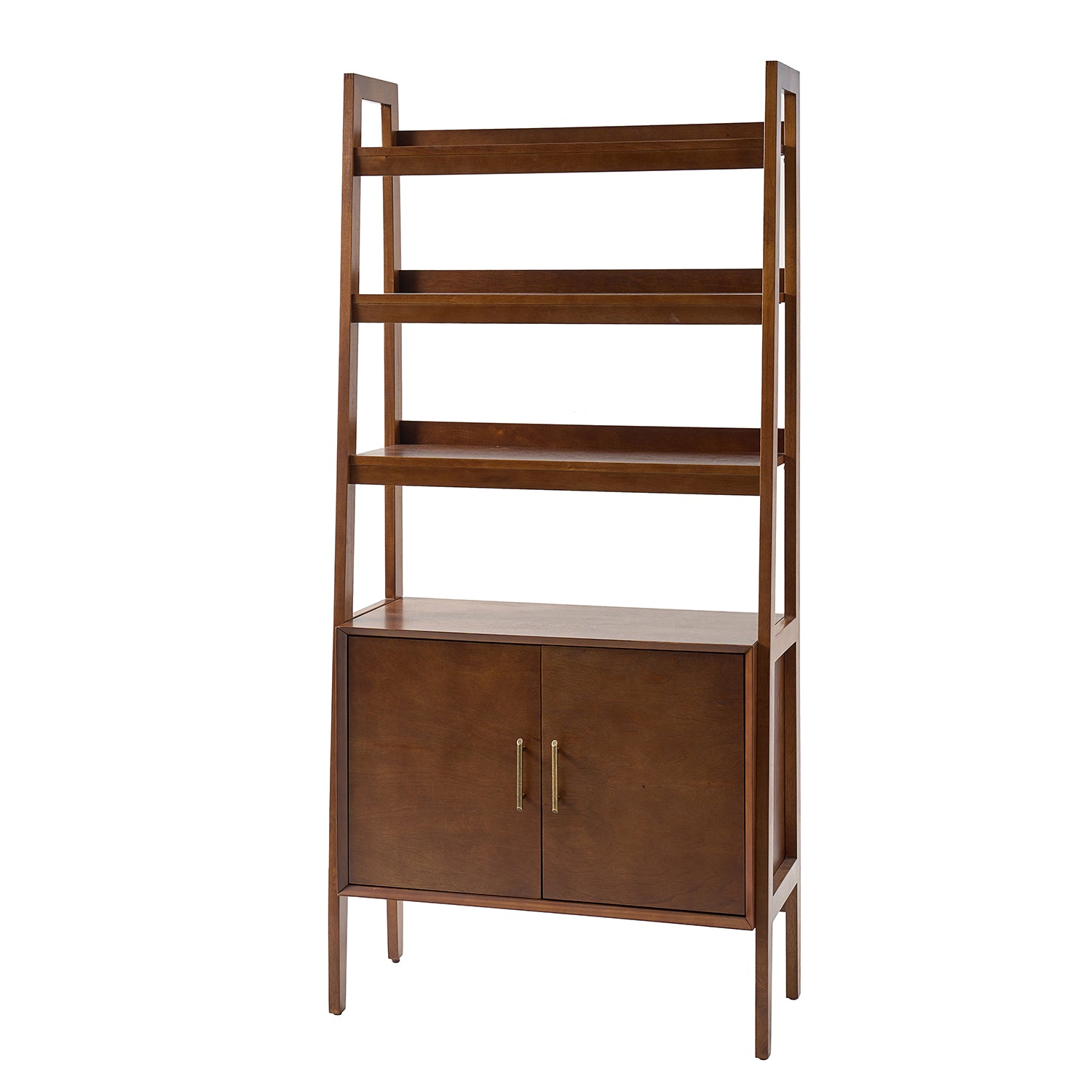 Andrs Solid Wood Ladder Bookcase in Walnut
