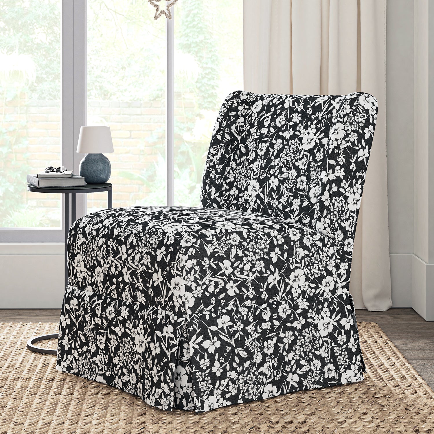 Edwin Slipcovered Chair in Black