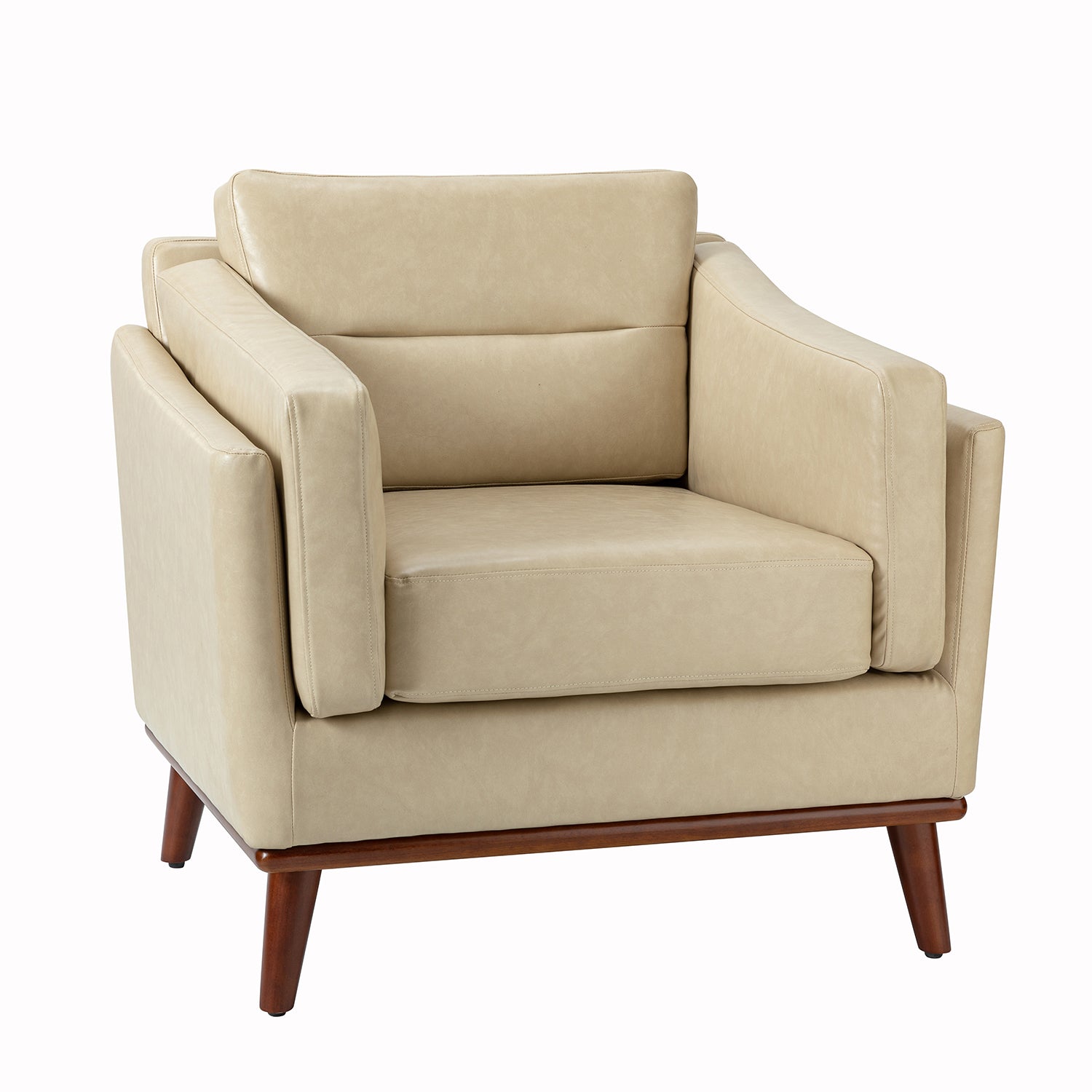 Jerome Vegan Leather Armchair in Beige
