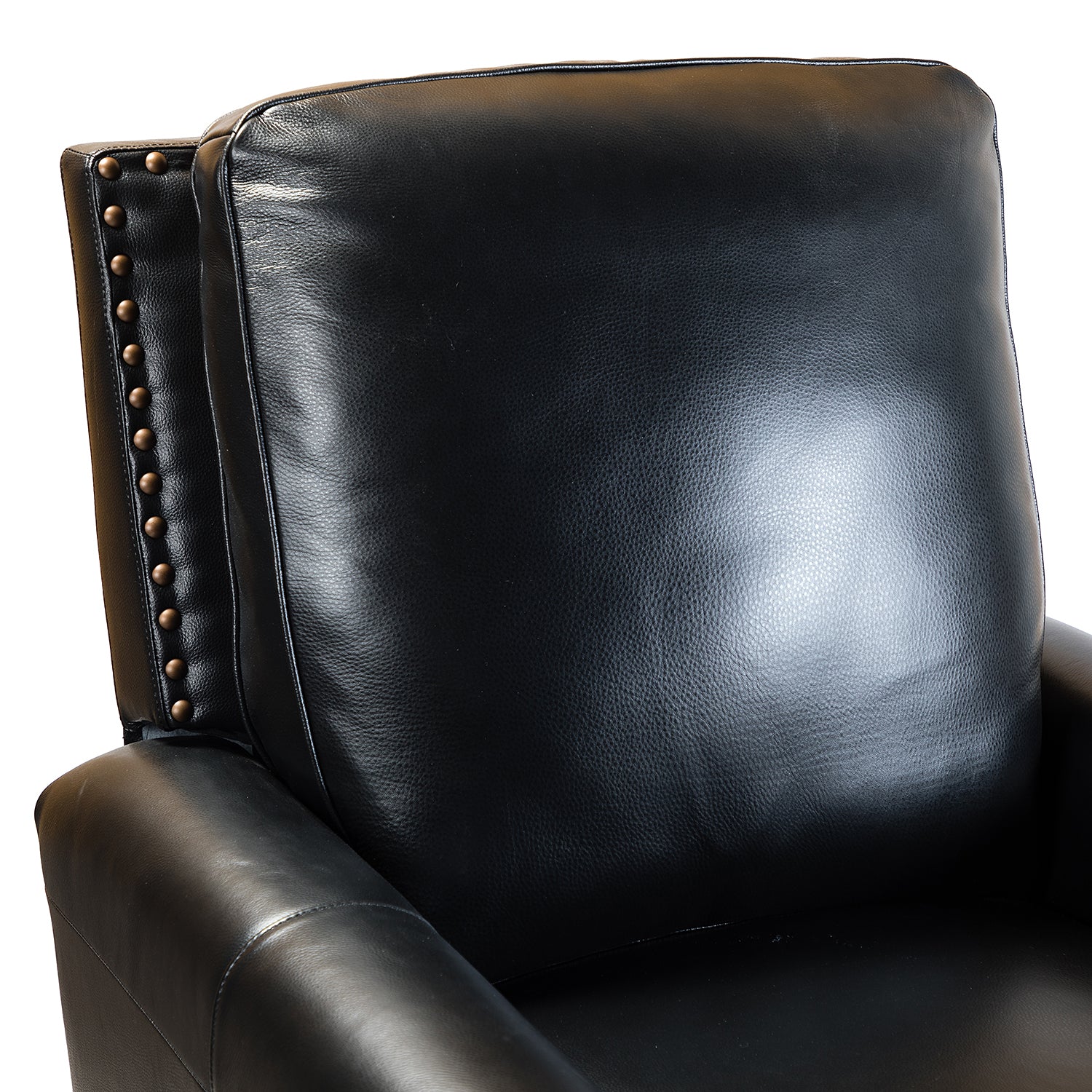 Amil Genuine Leather Recliner in Black