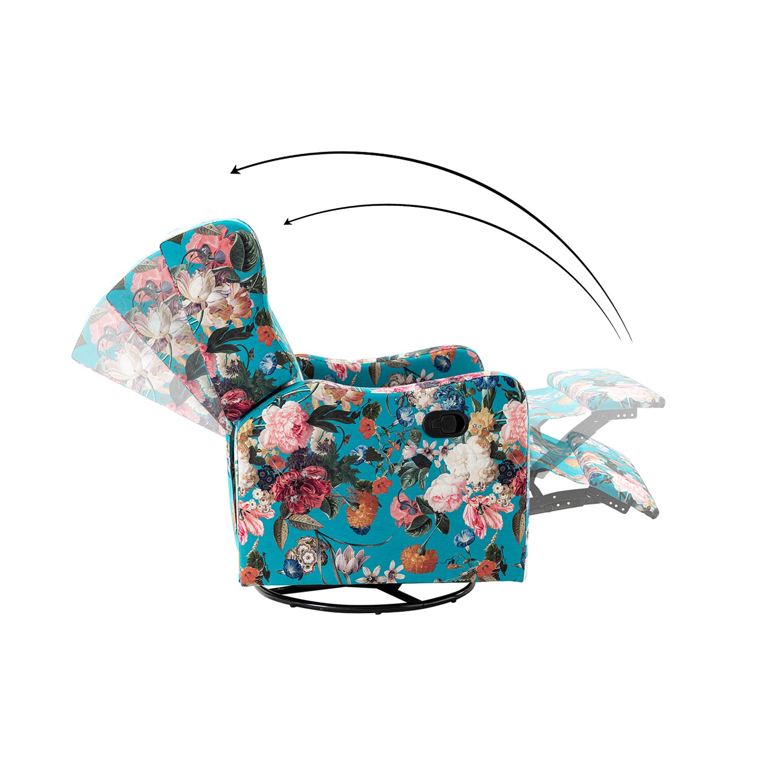 George Manual Swivel Glider Recliner in Peacock