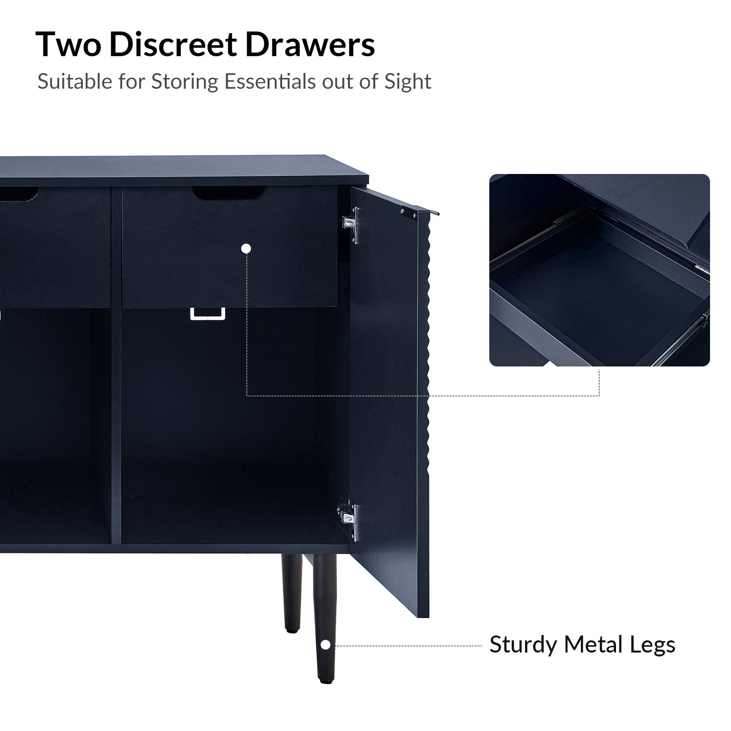 Burkart 4 Door Sideboard in Navy