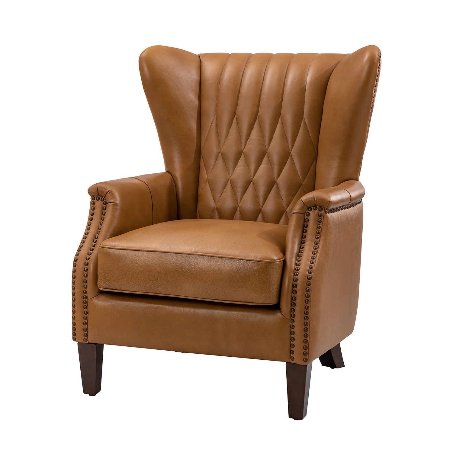 Xaver Genuine Leather Armchair in Camel