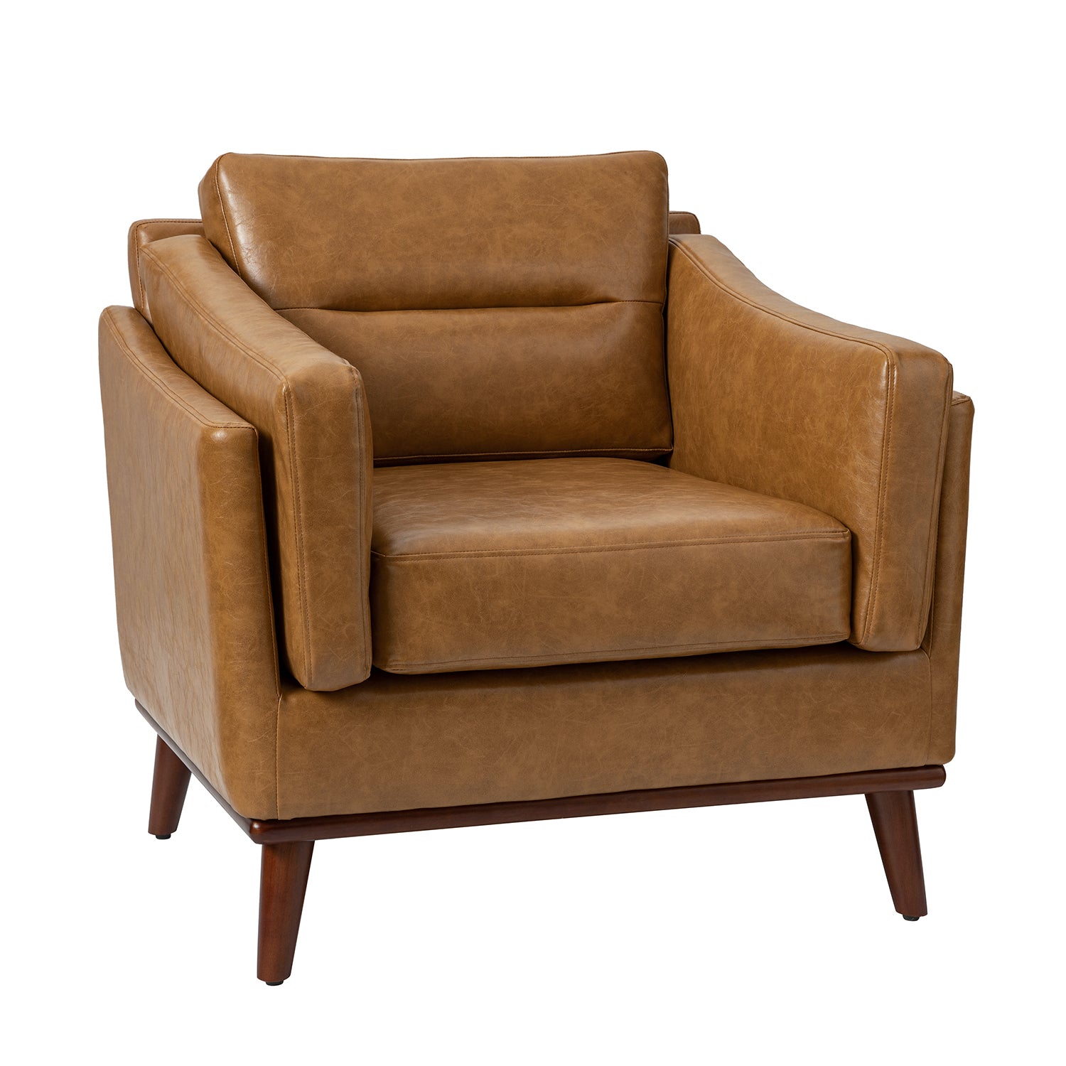 Jerome Vegan Leather Armchair in Camel