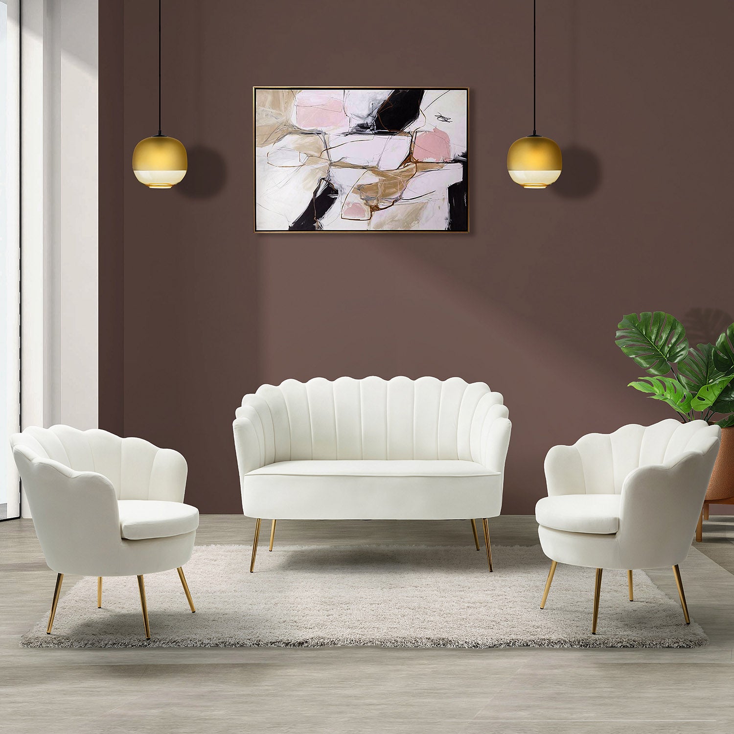 Donata Loveseat in Ivory