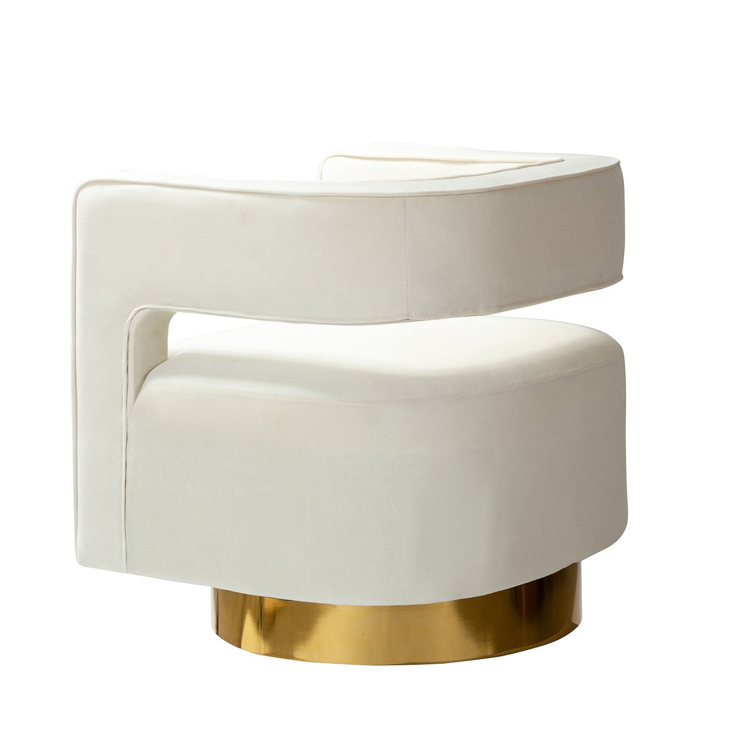 Blanca Swivel Barrel Chair in Ivory