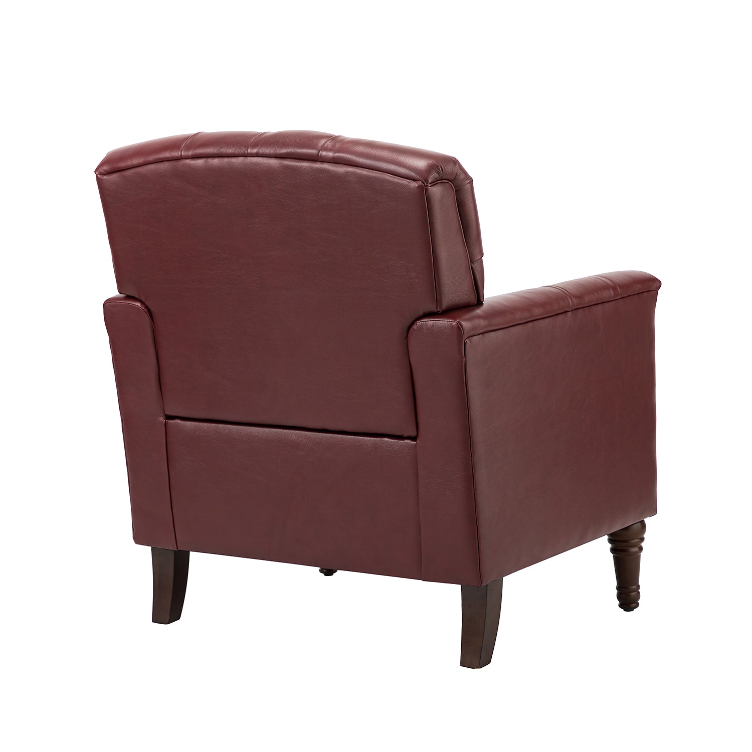 Elijah Genuine Leather Armchair in Burgundy