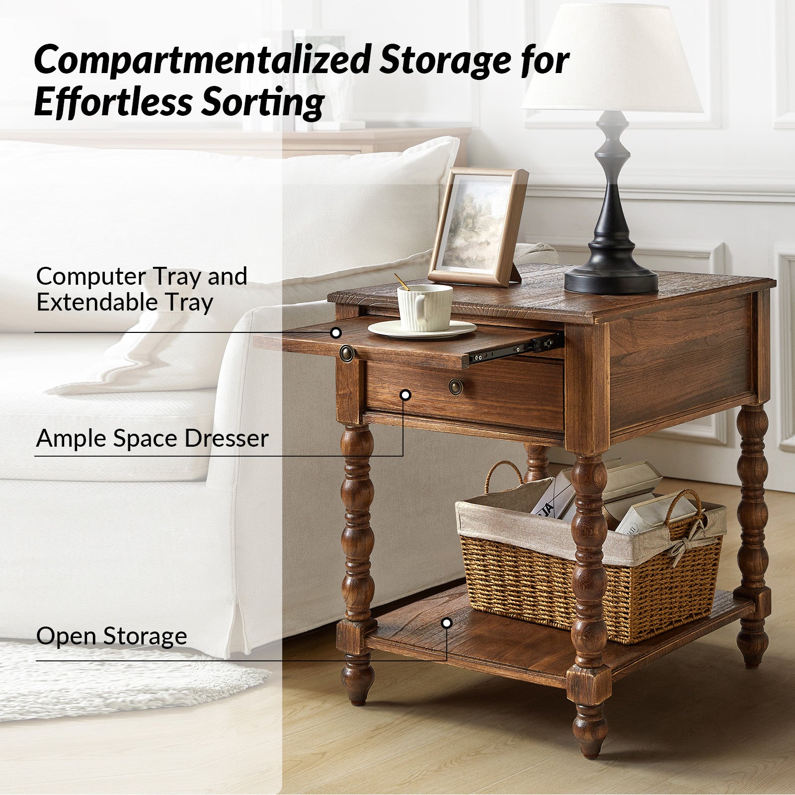 Eric End Table in Walnut