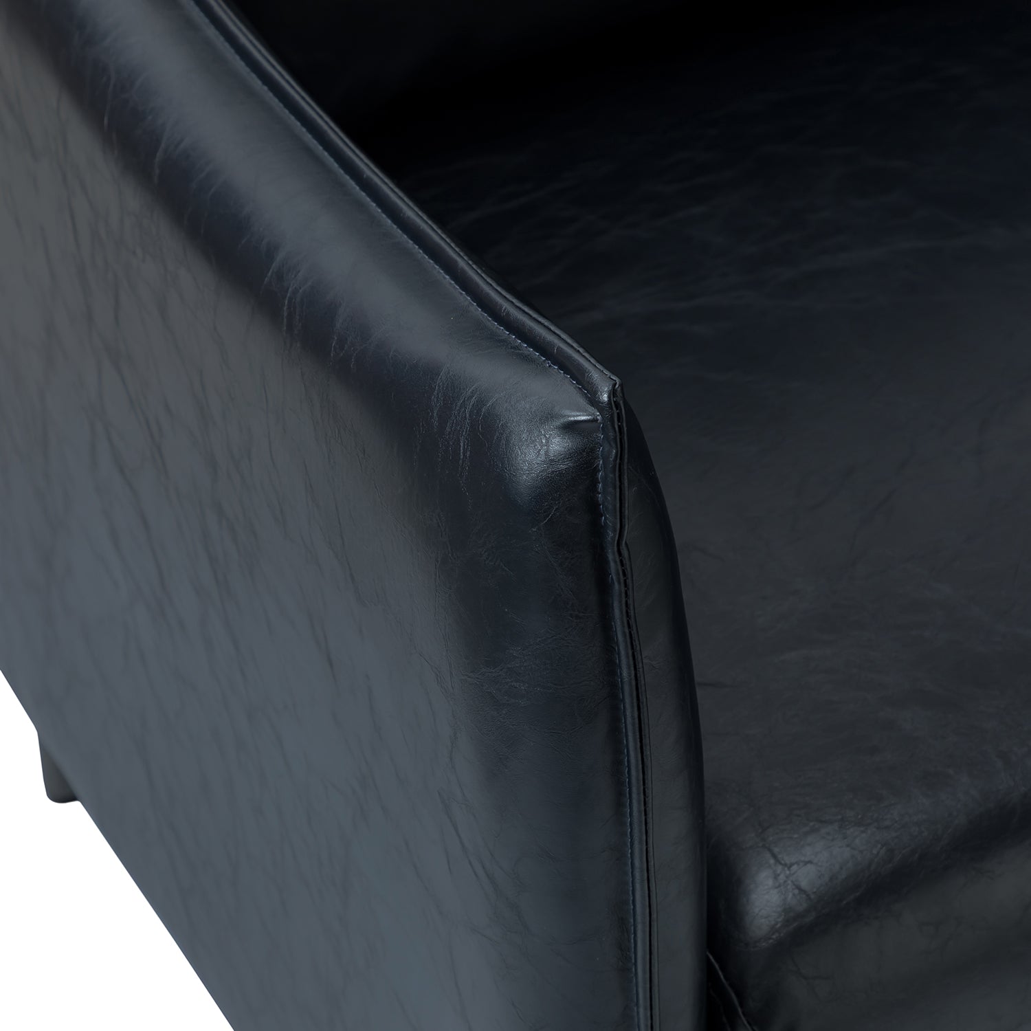 Georges Vegan Leather Armchair in Navy