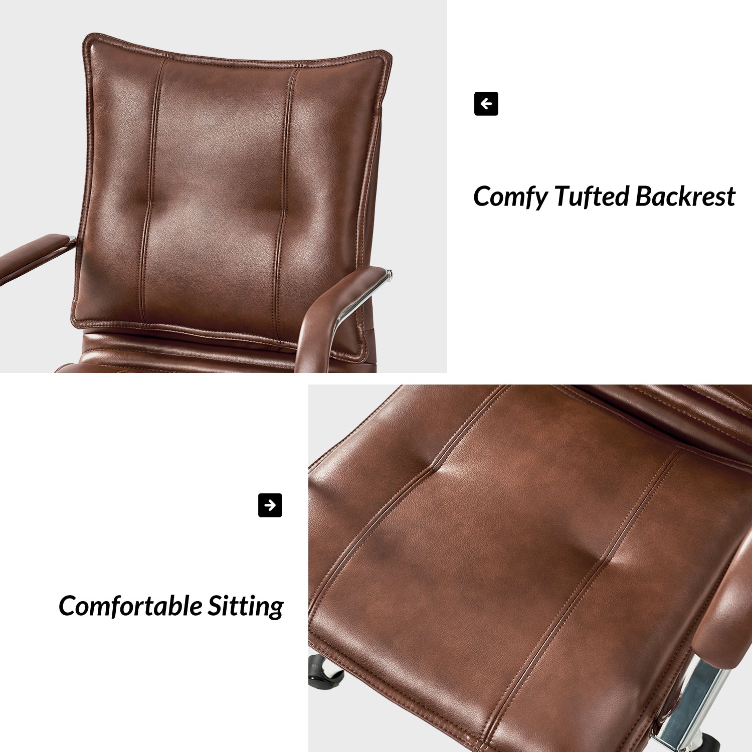 Leather Task Chair in Brown