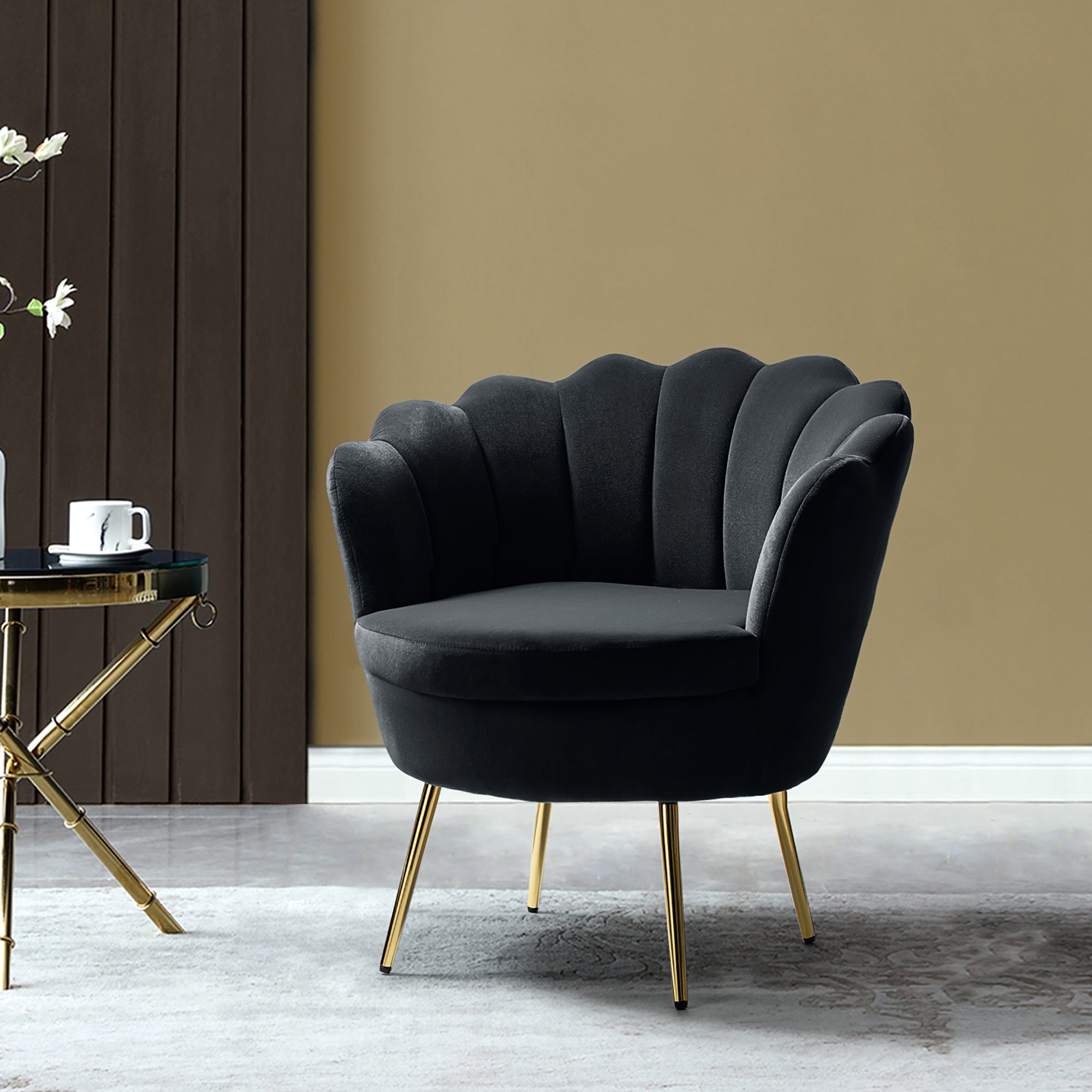 Donata Barrel Chair in Black