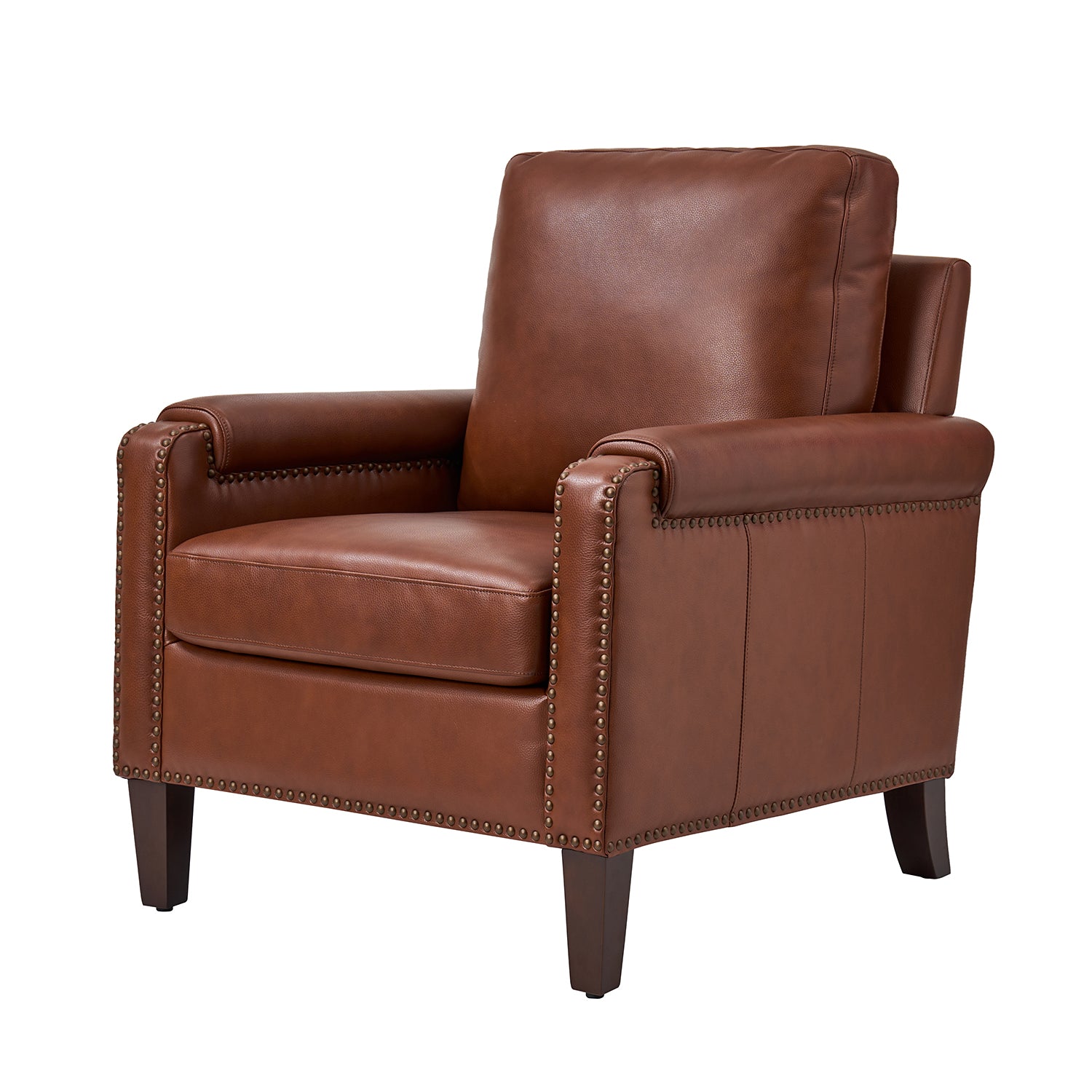 Raimund Genuine Leather Armchair in Brown