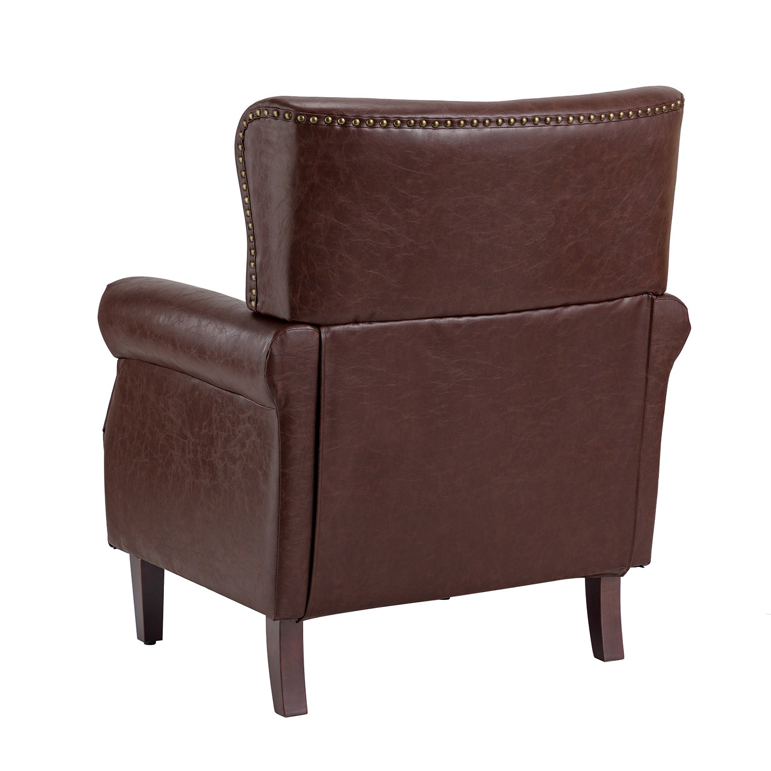 Lucas Vegan Leather Armchair in Brown
