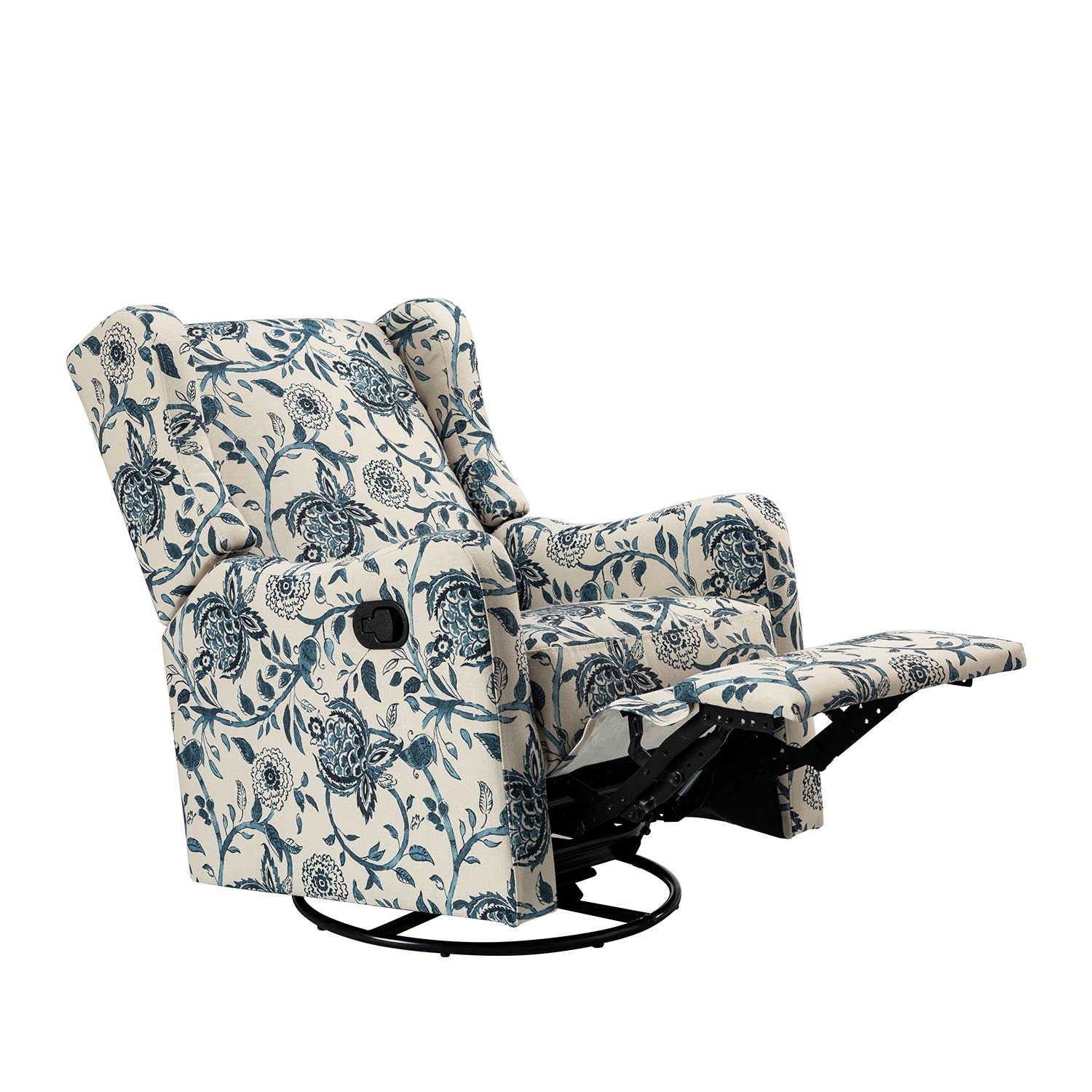George Manual Swivel Glider Recliner in Blue