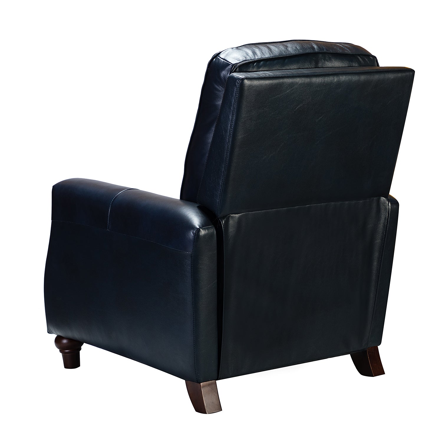 Amil Genuine Leather Recliner in Navy